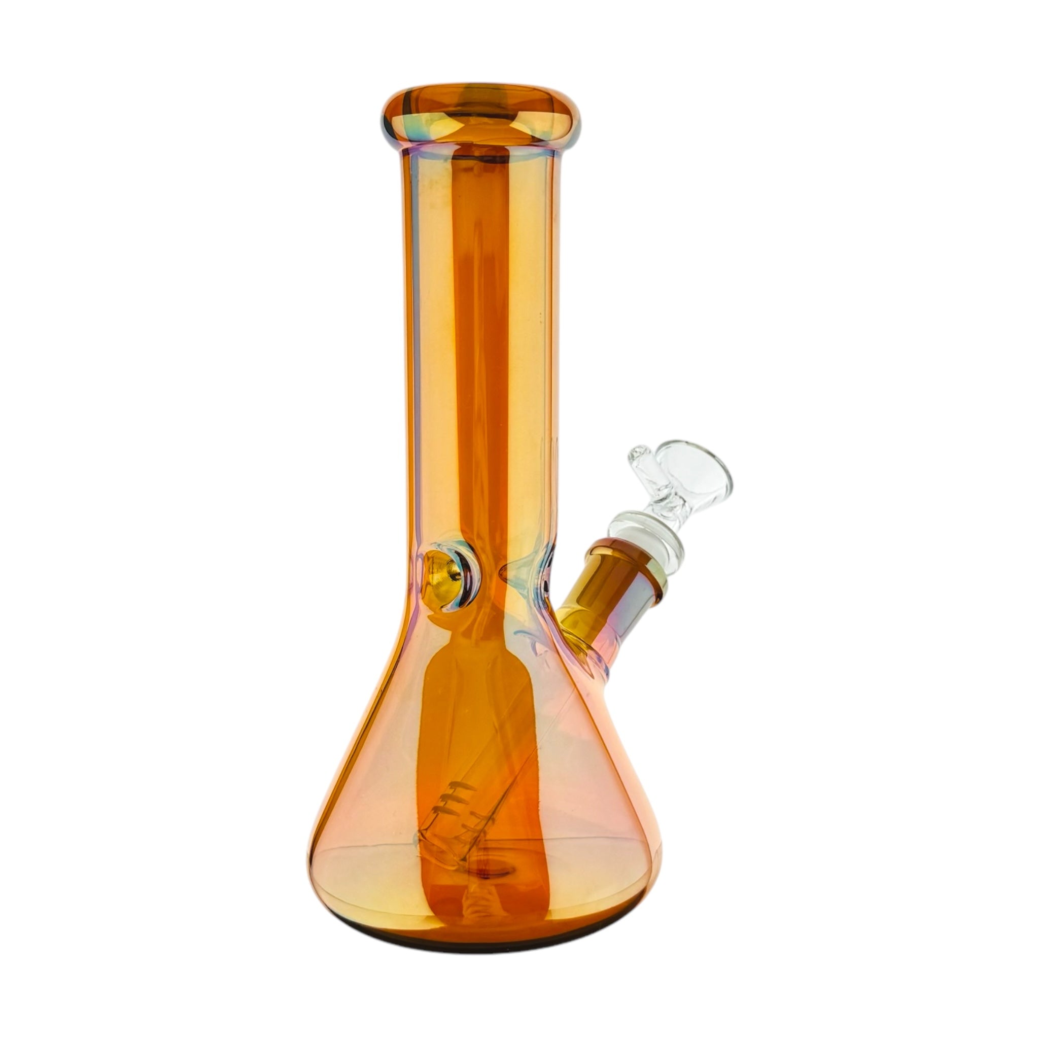 8 Inch Amber Brown Metallic Beaker Bong