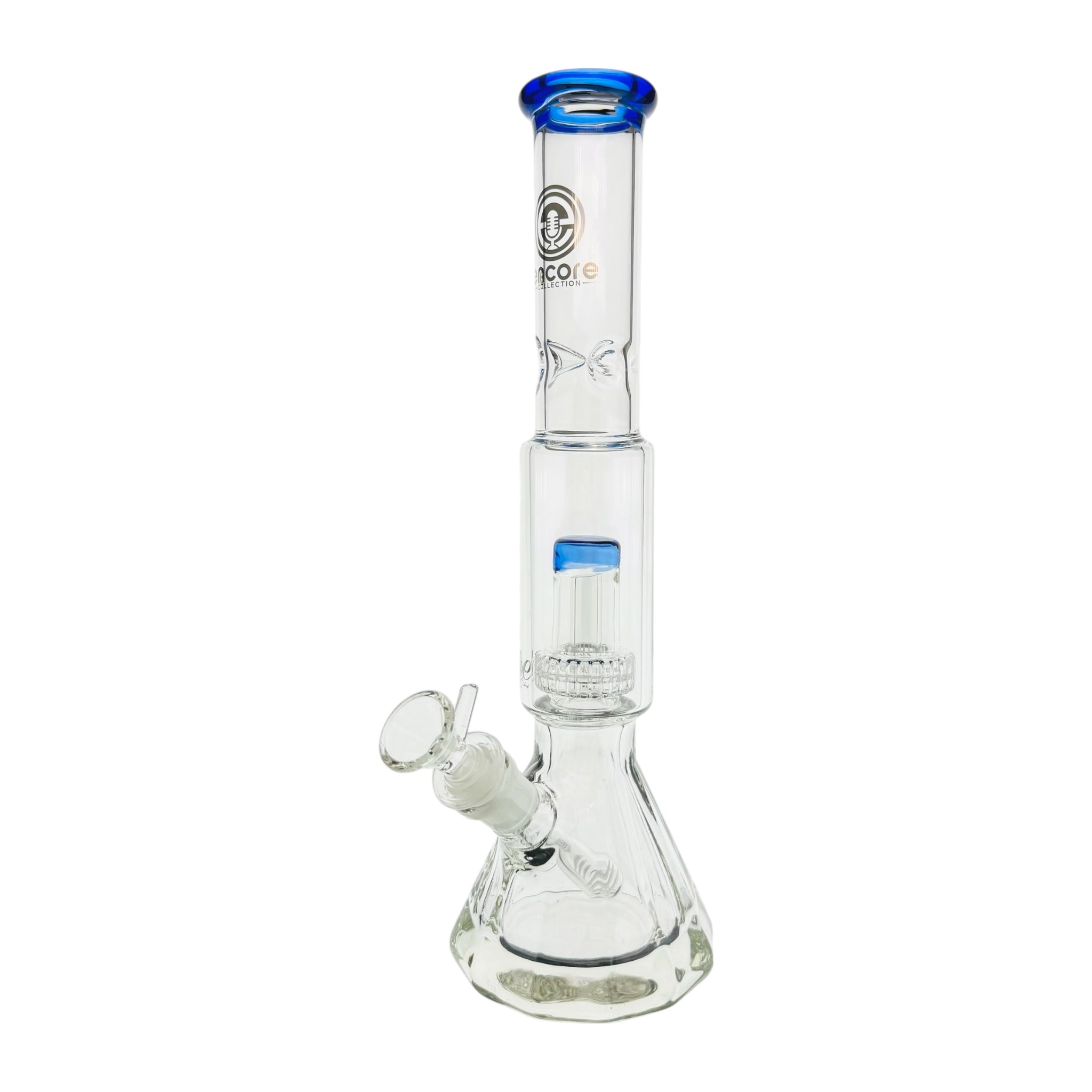 Encore Glass Beaker Base Bong With Perc & Extra Thick Base - Light Blue