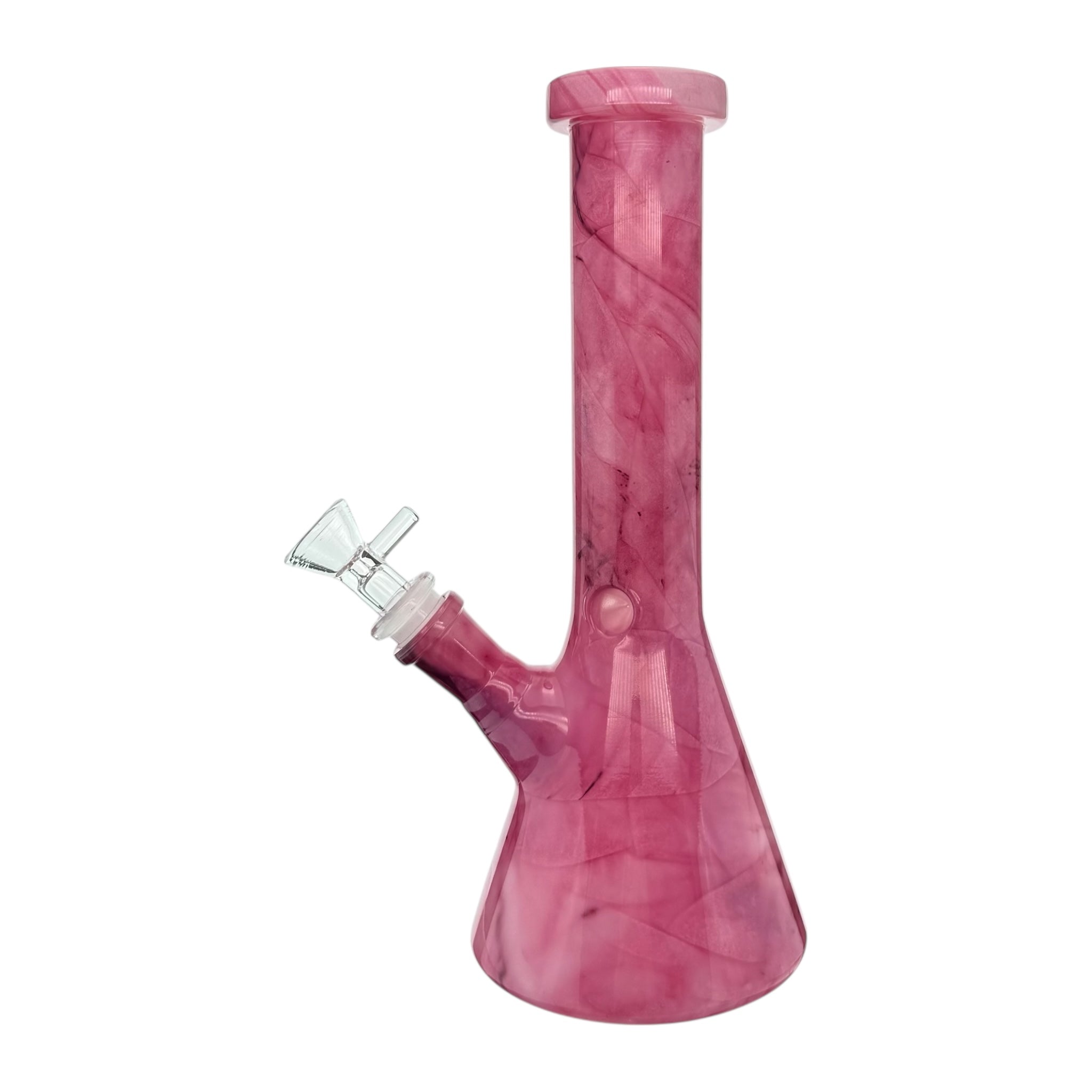 Pink Mystic Marble Beaker Base Glass Bong 10 Inch