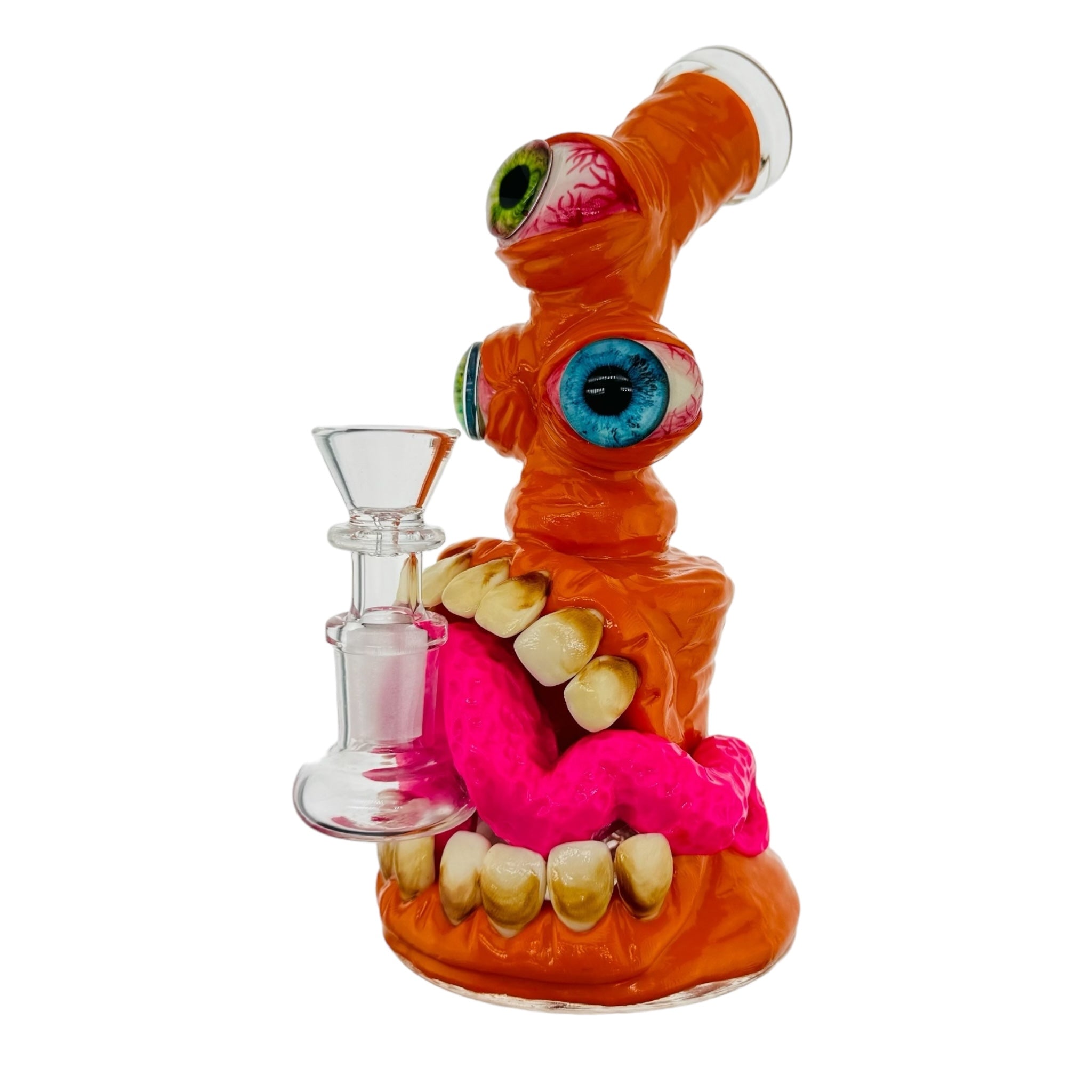 cute and girly small Orange Three Eyed Monster Bong for sale