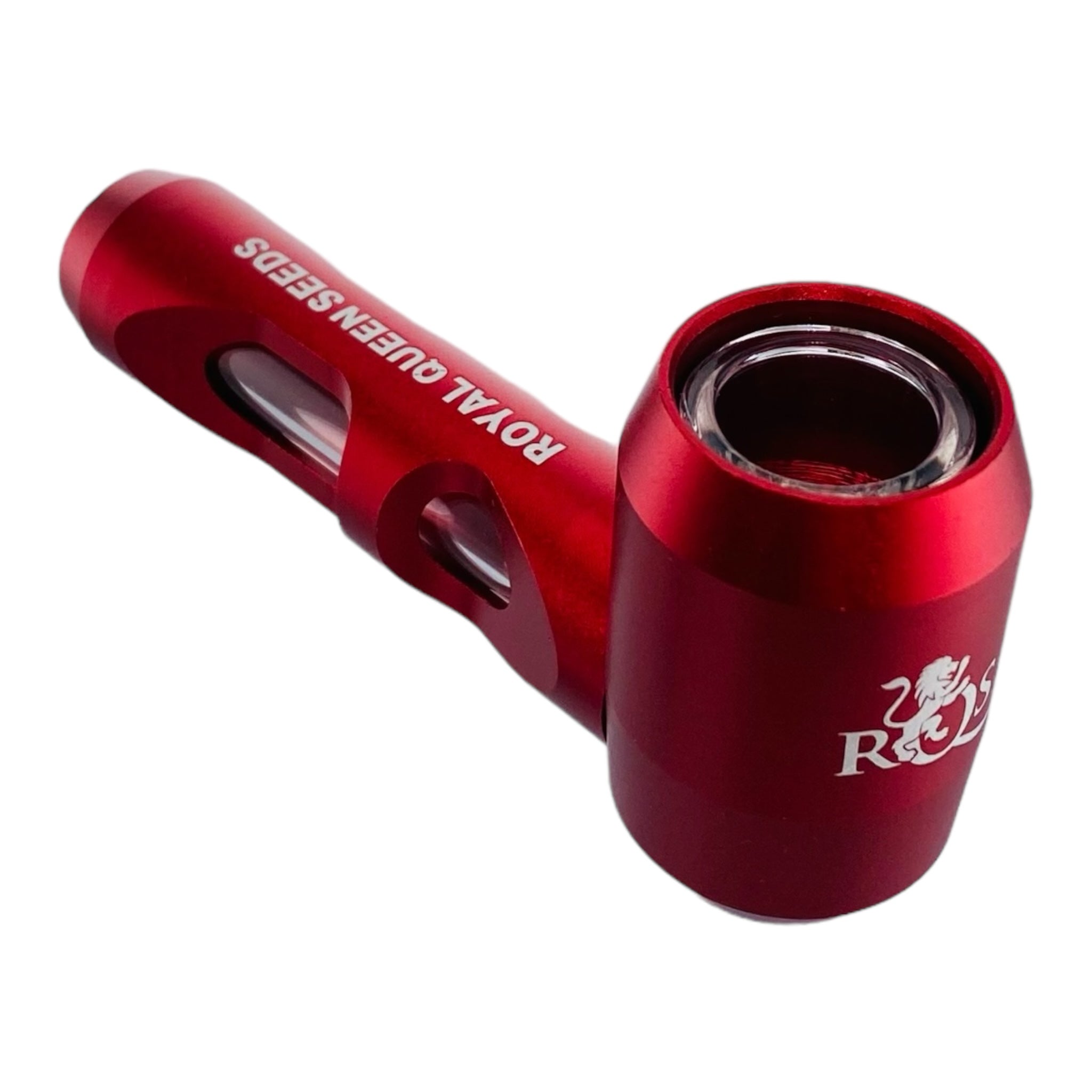 Red Metal Hammer And Glass Hybrid Pipe By Royal Queen Seeds