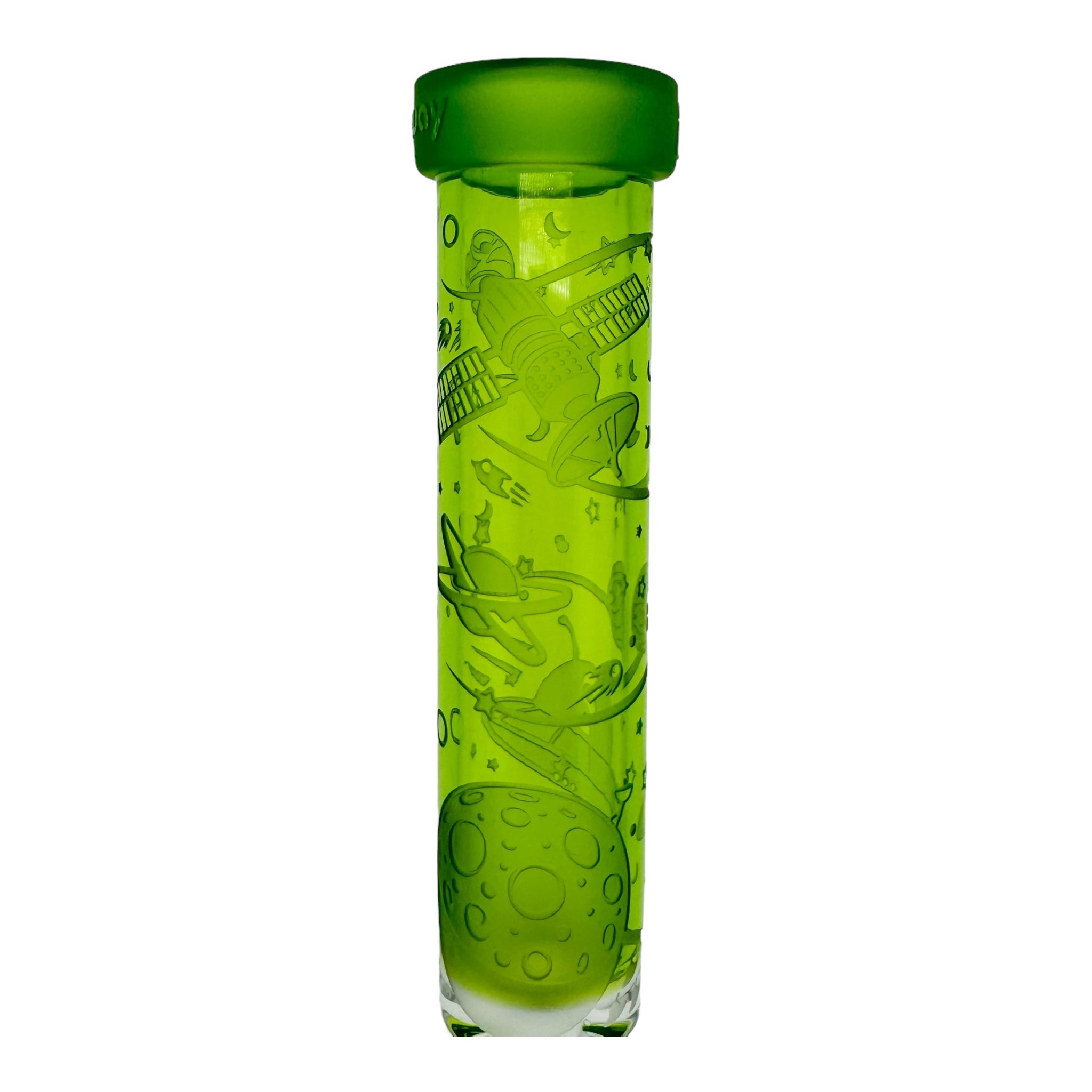 Milkyway Glass - Space Odyssey In 3D 11″ Beaker Bong With Collins Perc Green