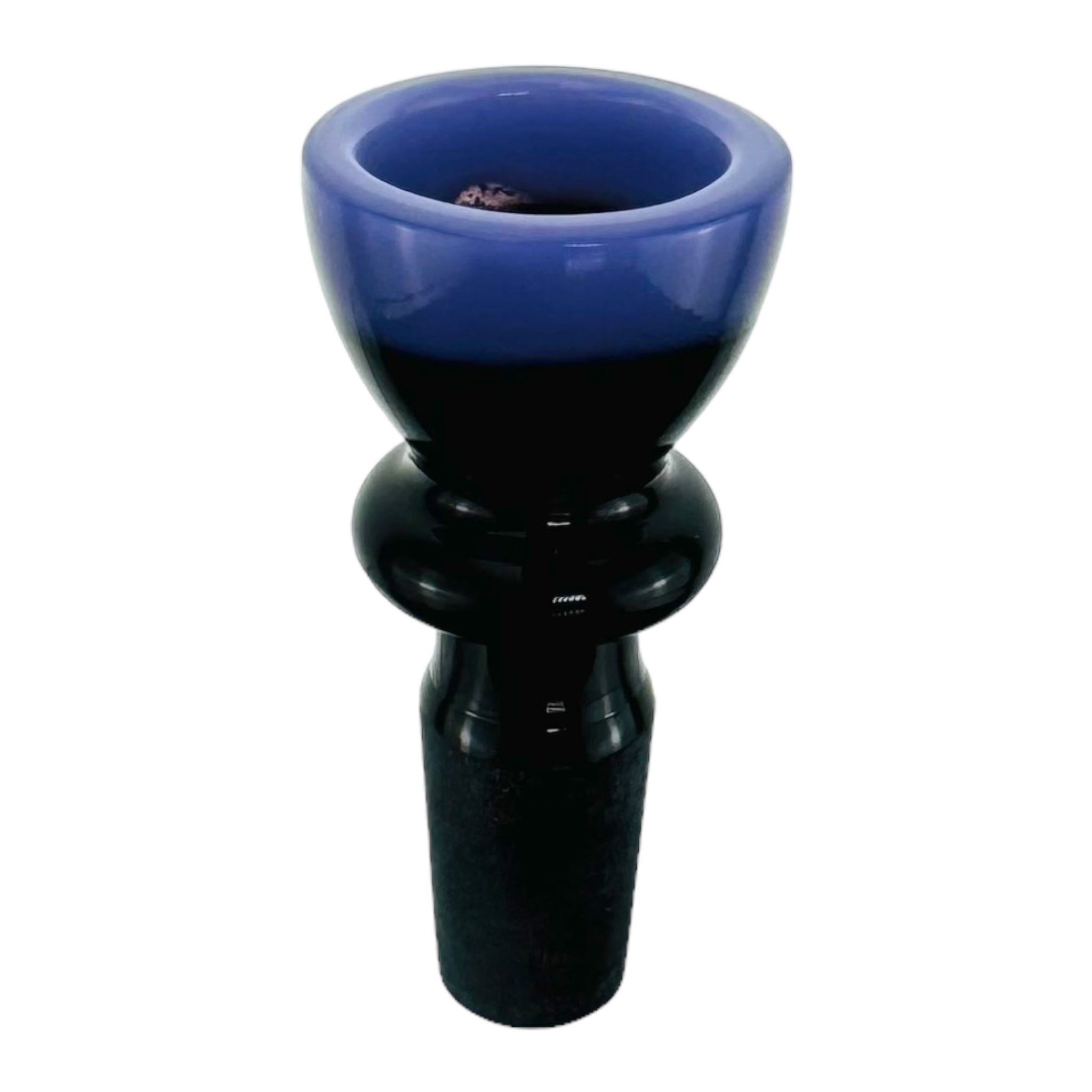 14mm Flower Bowl - Black Fitting With Color Rim Bong Bowl Piece - Purple