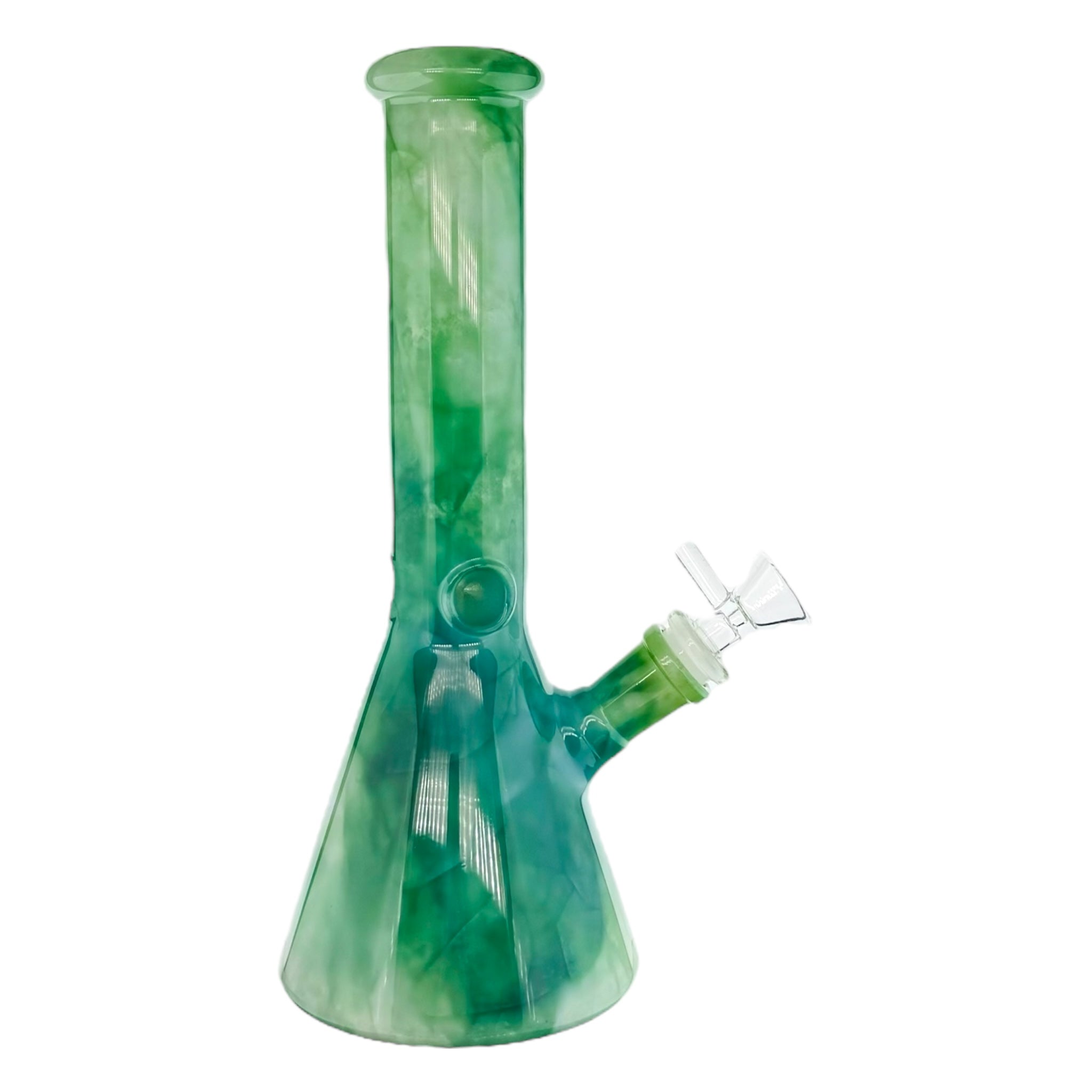 Green Mystic Marble Beaker Base Glass Bong 10 Inch