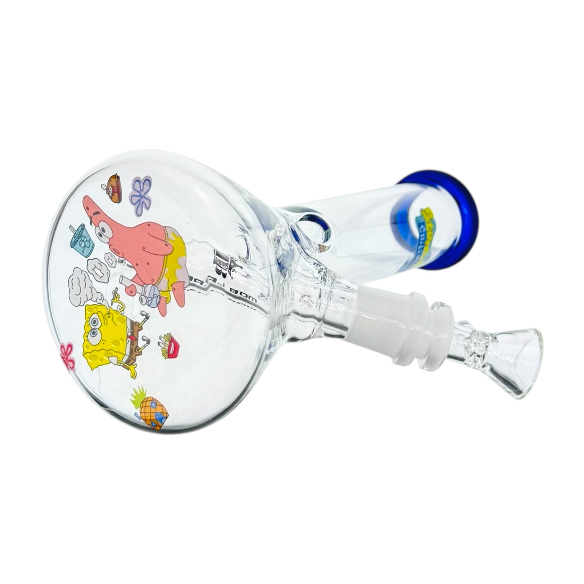 small 8 inch glass beaker bong with stoner sponge bob square pants and patrick star theme 