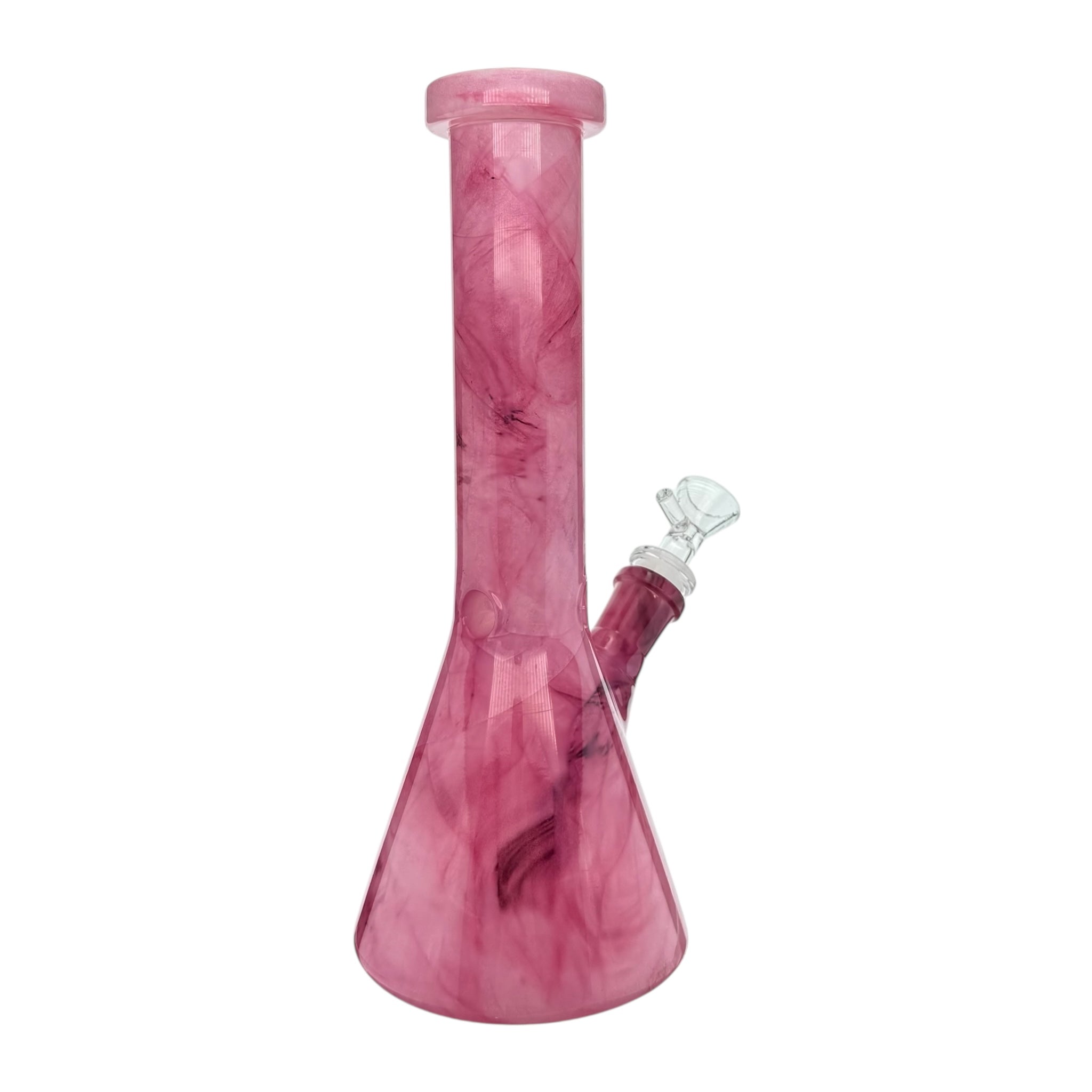 Pink Mystic Marble Beaker Base Glass Bong 10 Inch