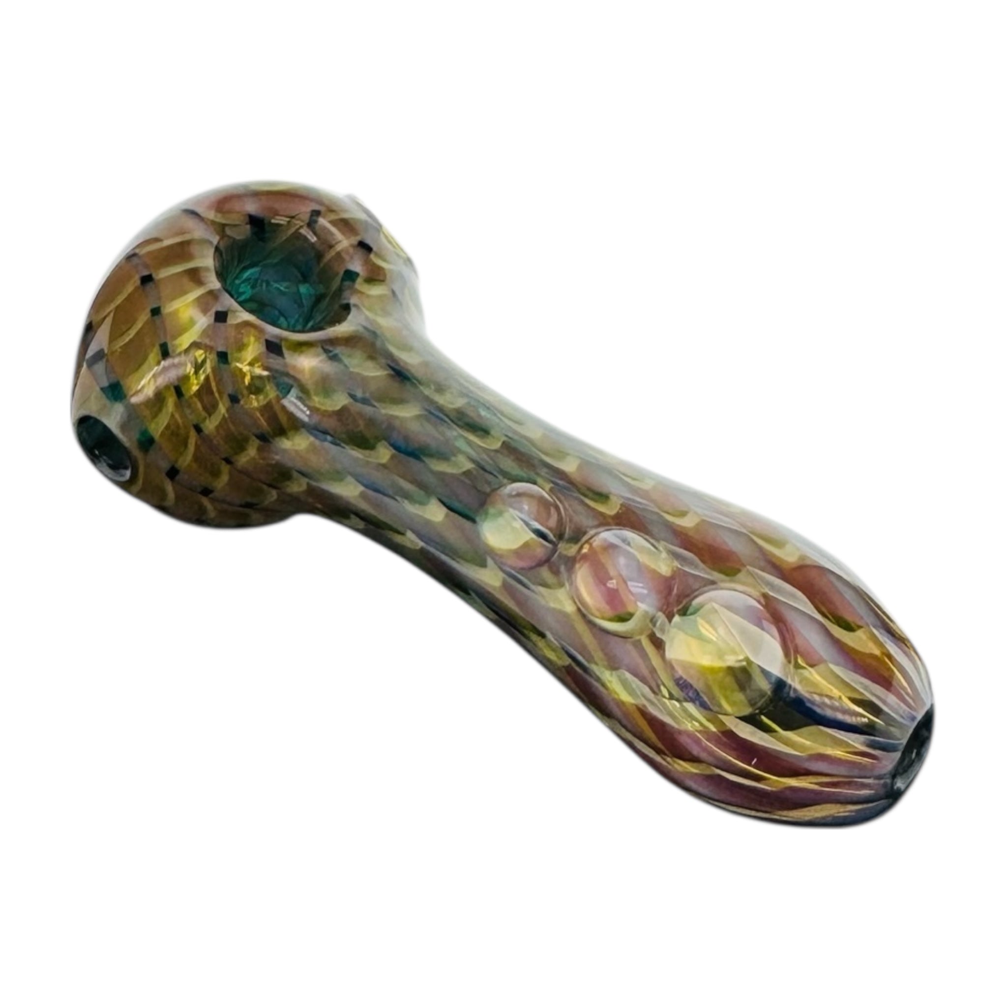 Inside Out Fume Twist With Clear Dots Glass Hand Pipe