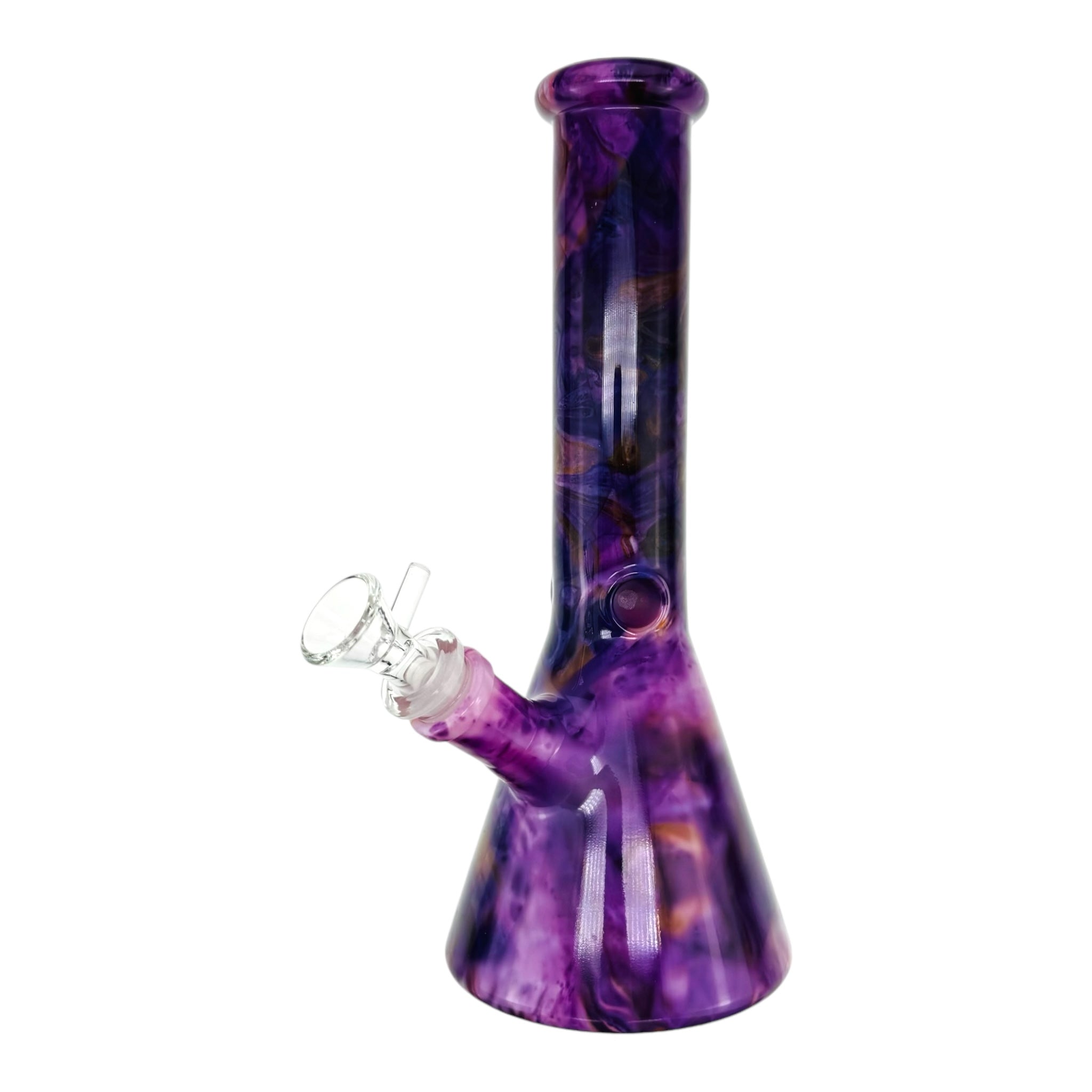 Purple Mystic Marble Beaker Base Glass Bong 10 Inch