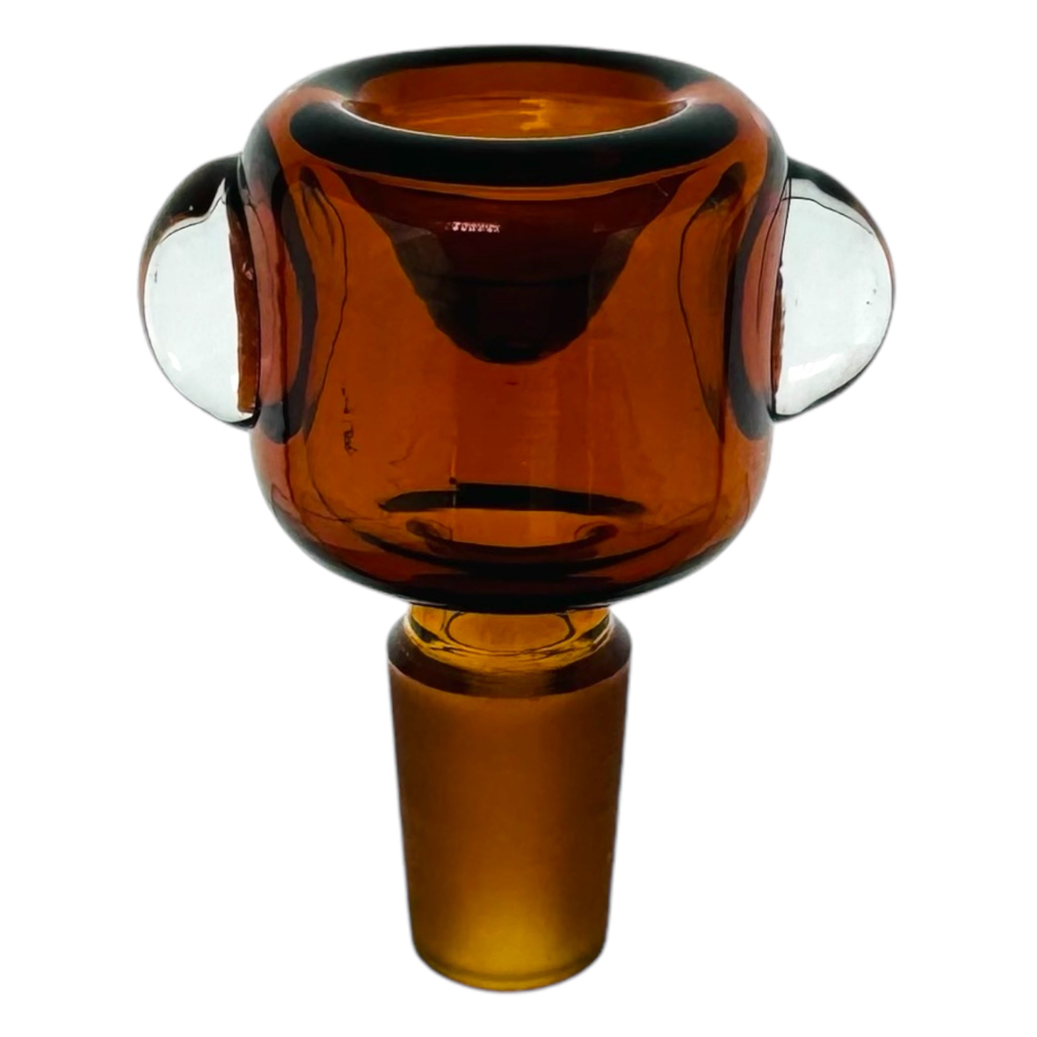 14mm Flower Bowl - Tall Straight Wall Bubble Bong Bowl Piece - Amber Brown