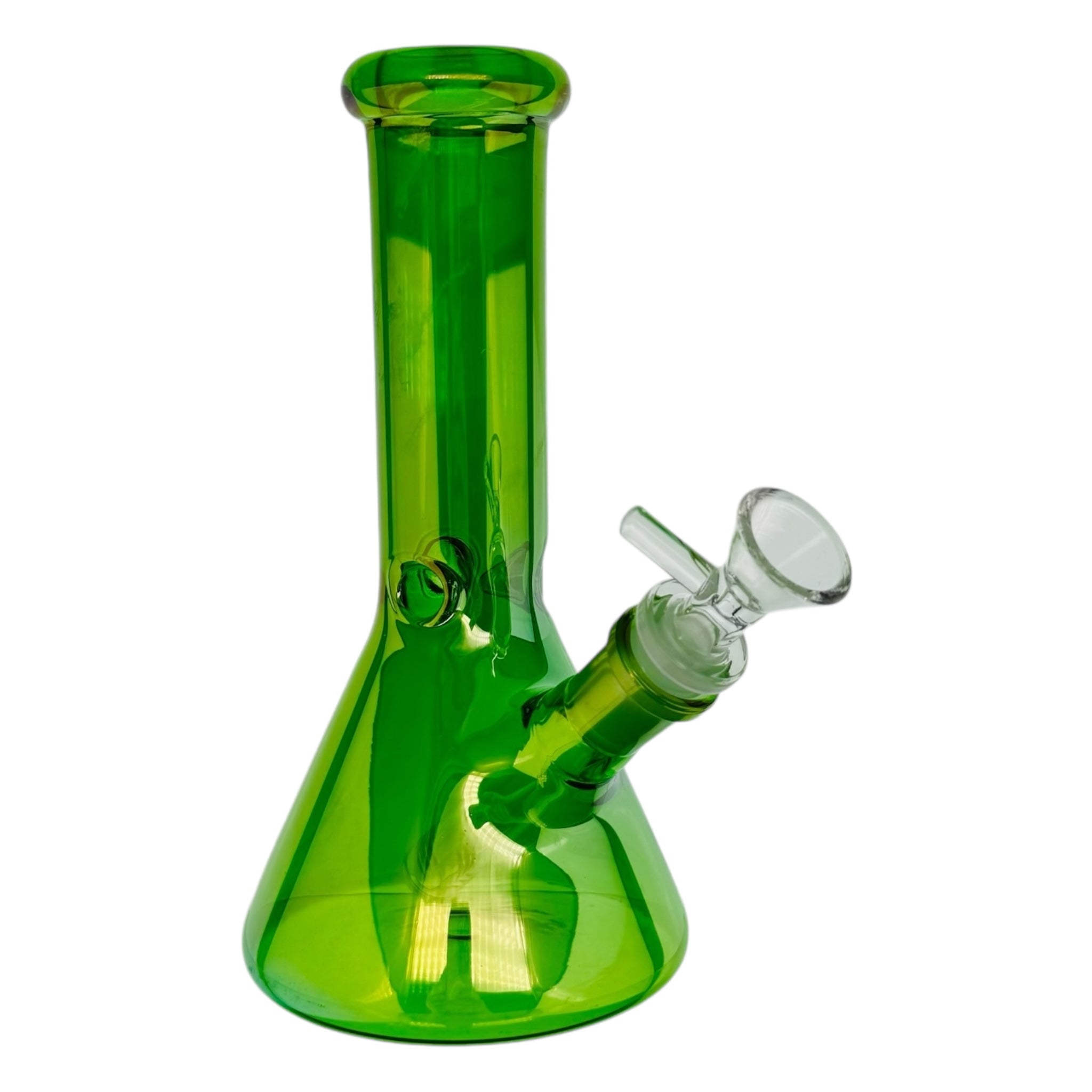 8 Inch Green Metallic Beaker Bong