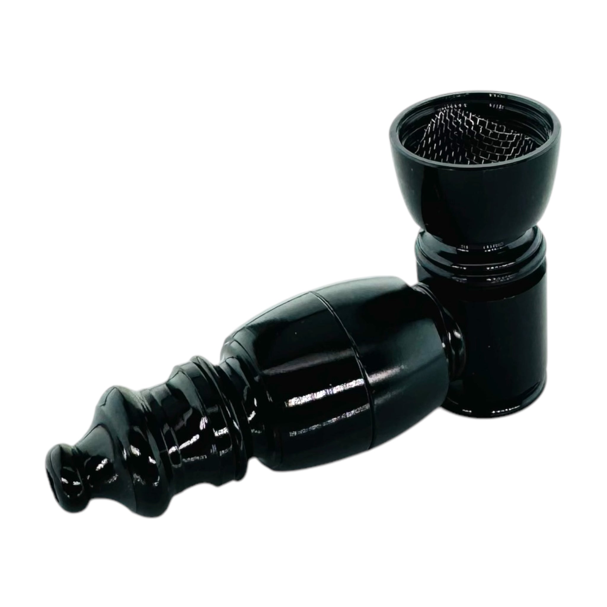 Metal Hand Pipes - Mini Black Metal Smoking Pipe With Large Chamber