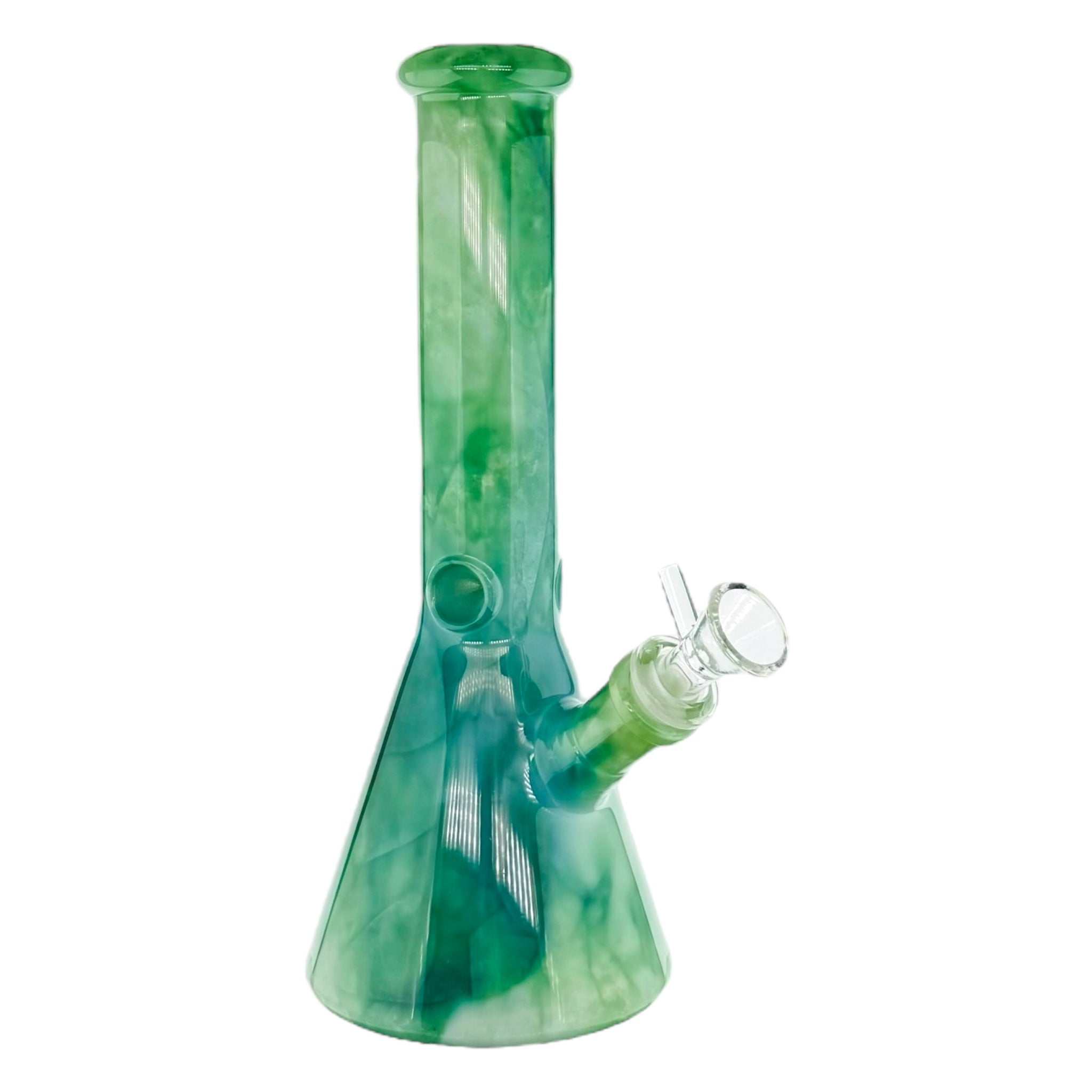 Green Mystic Marble Beaker Base Glass Bong 10 Inch