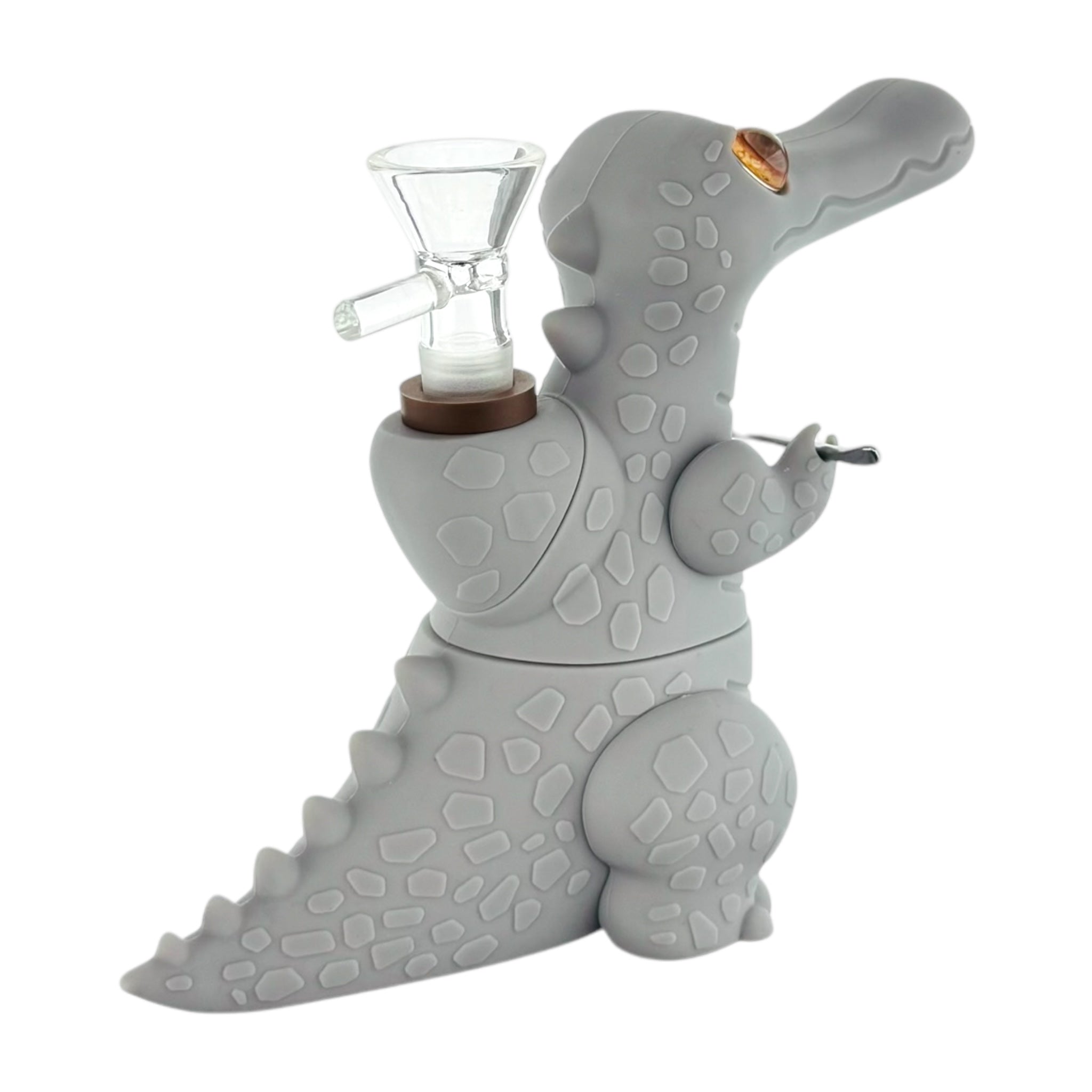 Dinosaur Silicone Rubber Bong Gray