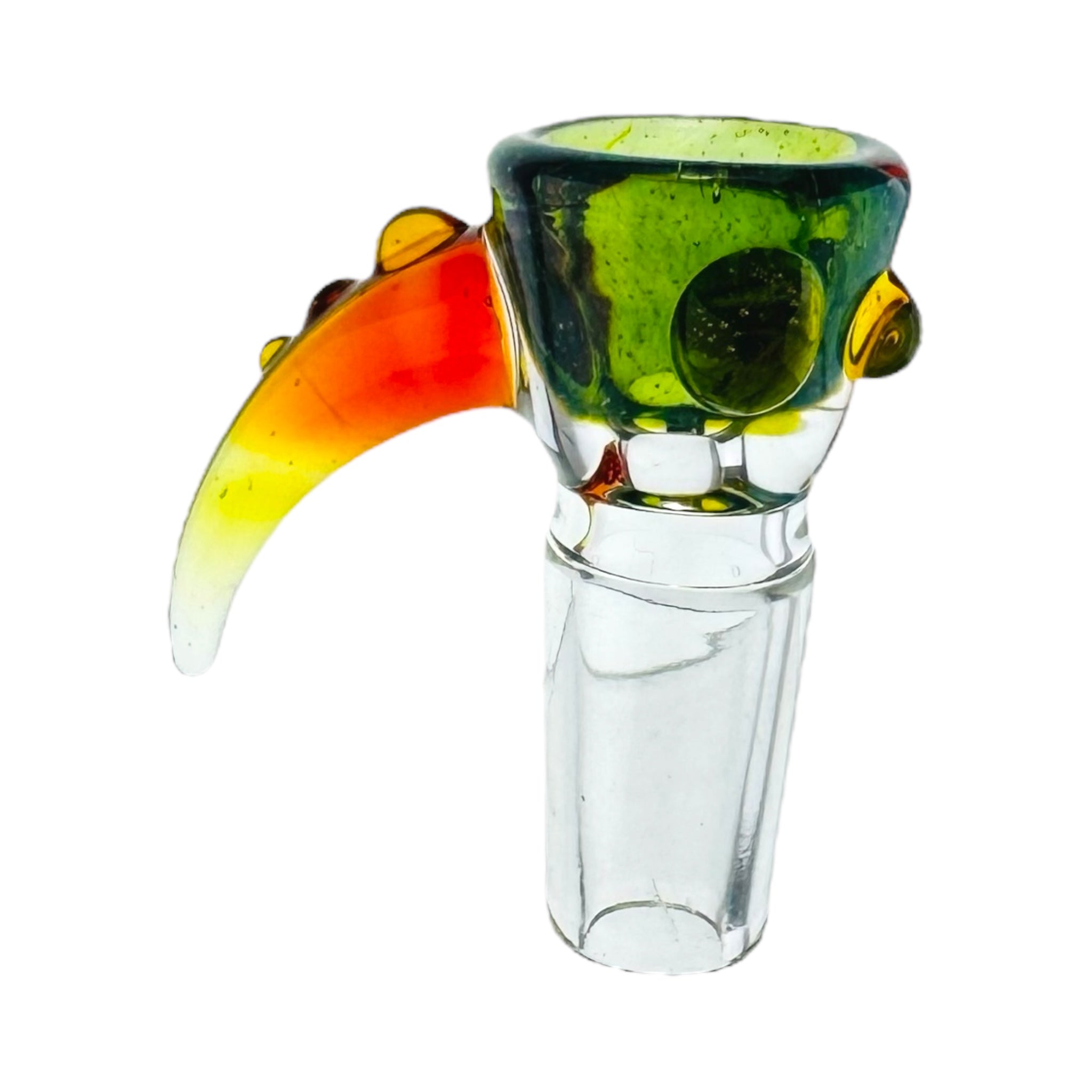 14mm Bong Bowl Piece Turquoise Bowl With Red Fade Handle