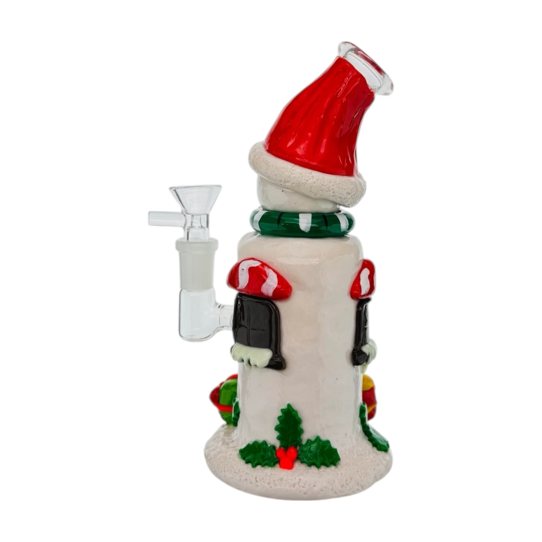 Snowman Glass Water Pipe Bubbler Bong