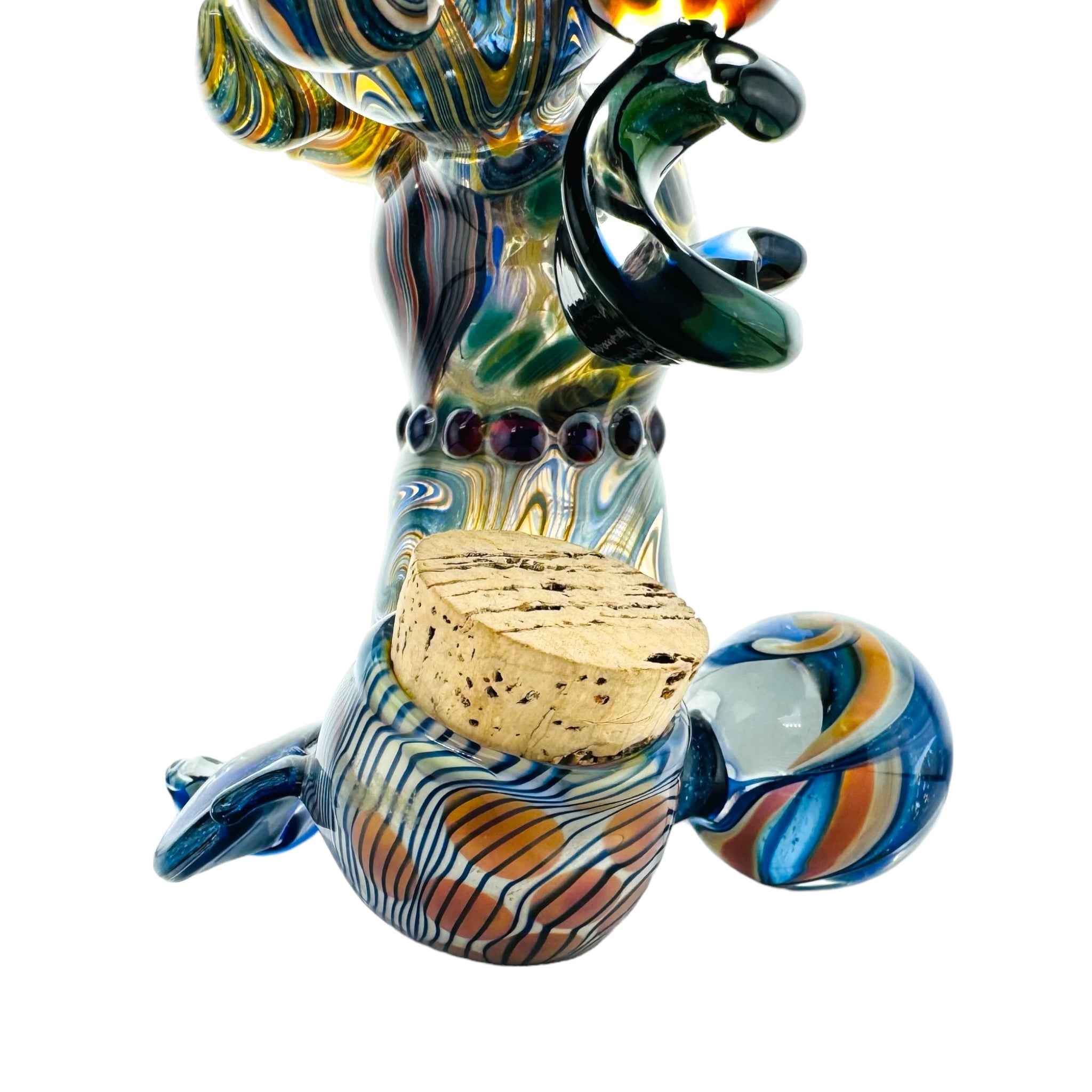 Large Heady push bowl Bubbler With linework Sections And Stash Jar for sale