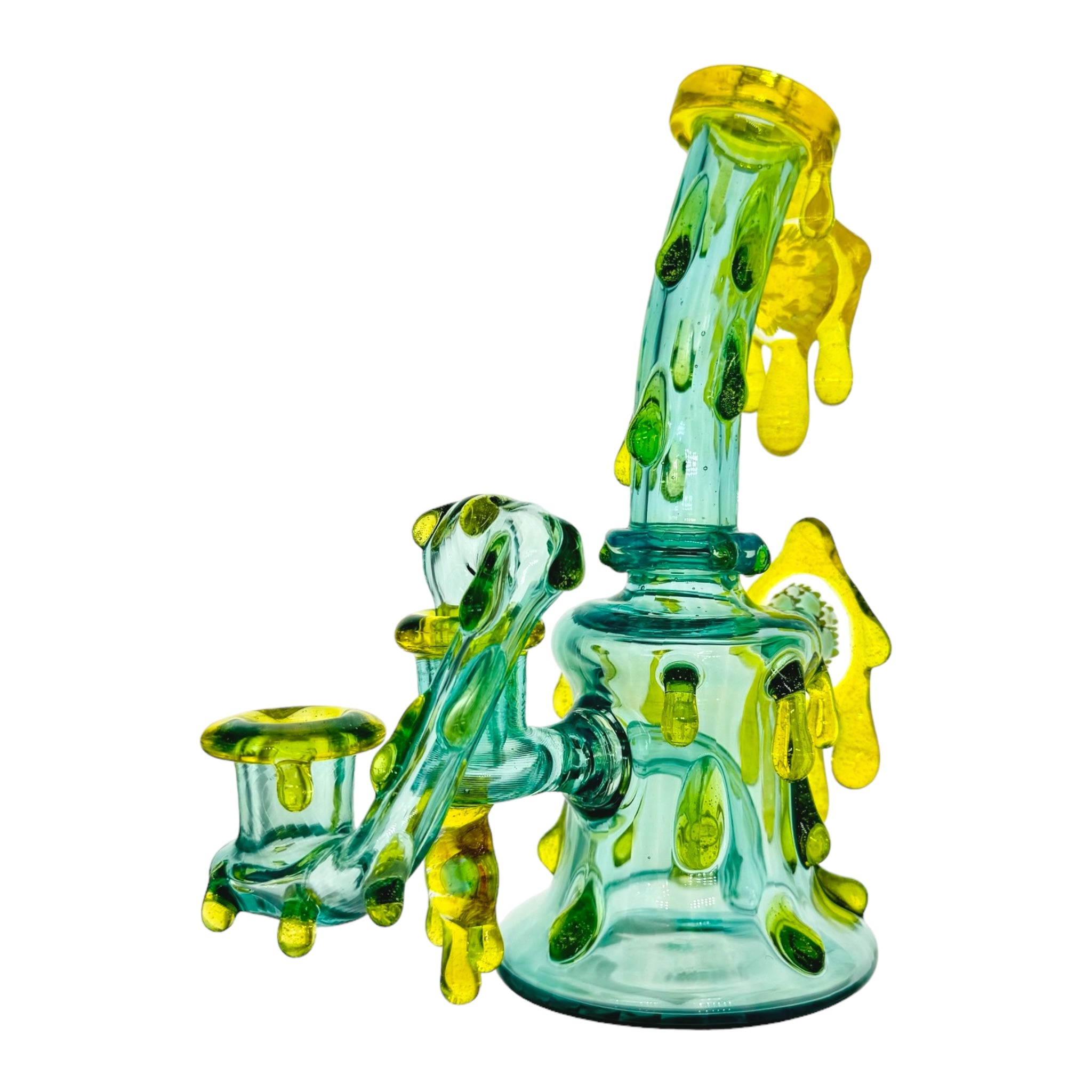 EBOX Glass Art - Heady glass Custom Dab Rig Honey Oil Drip & Matching Drop Down
