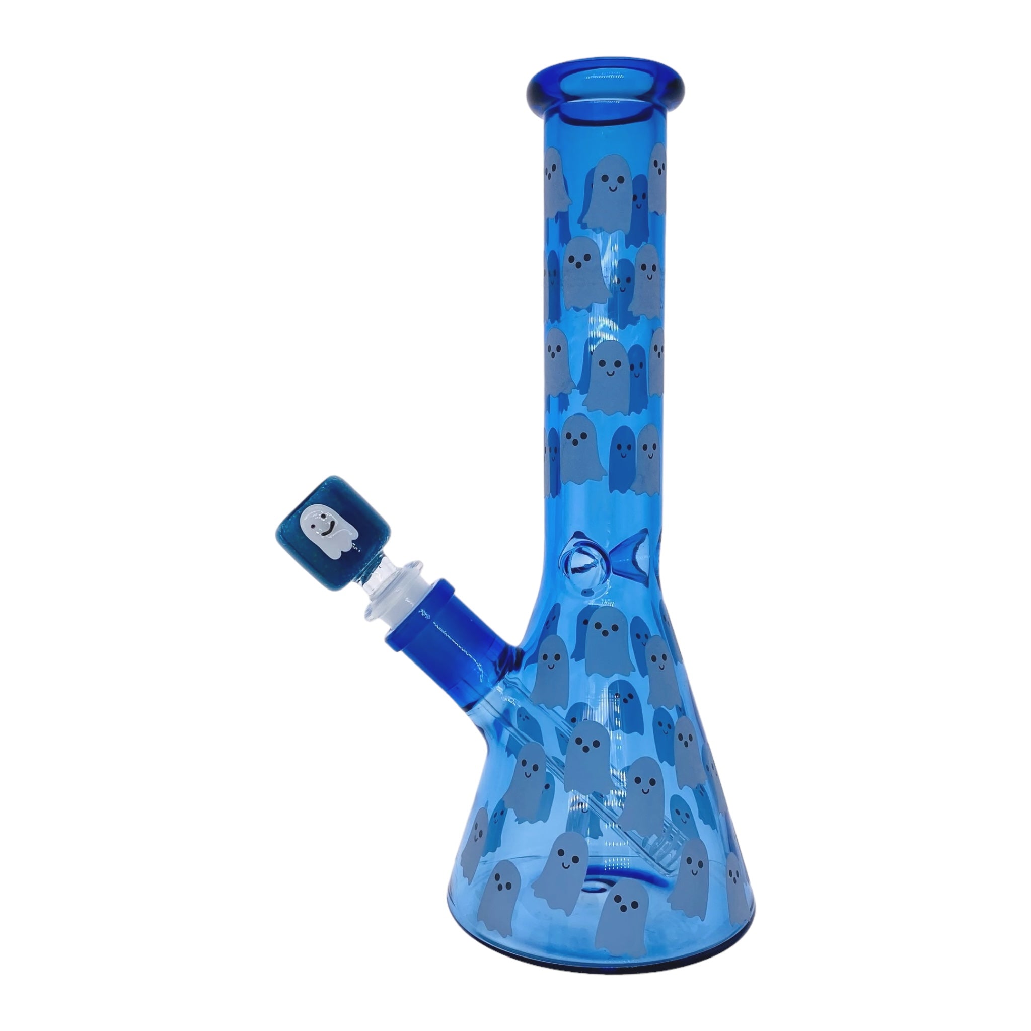 cute girly Glow In The Dark Ghost Blue Beaker Bong 10 Inches for sale