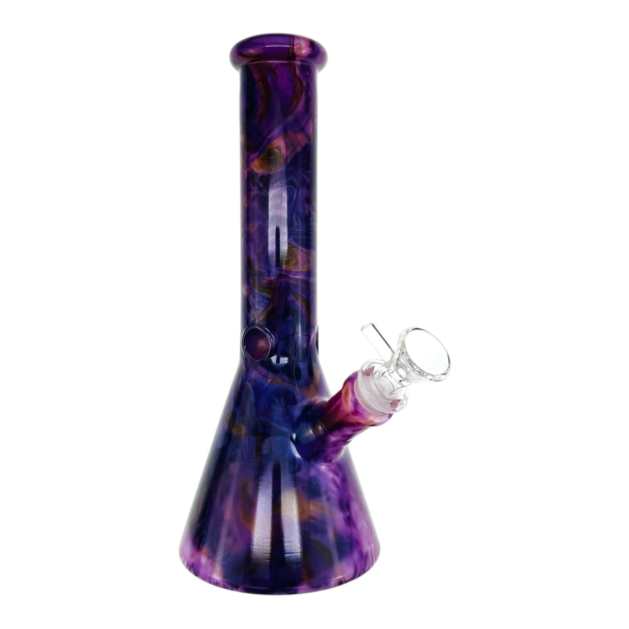 Purple Mystic Marble Beaker Base Glass Bong 10 Inch