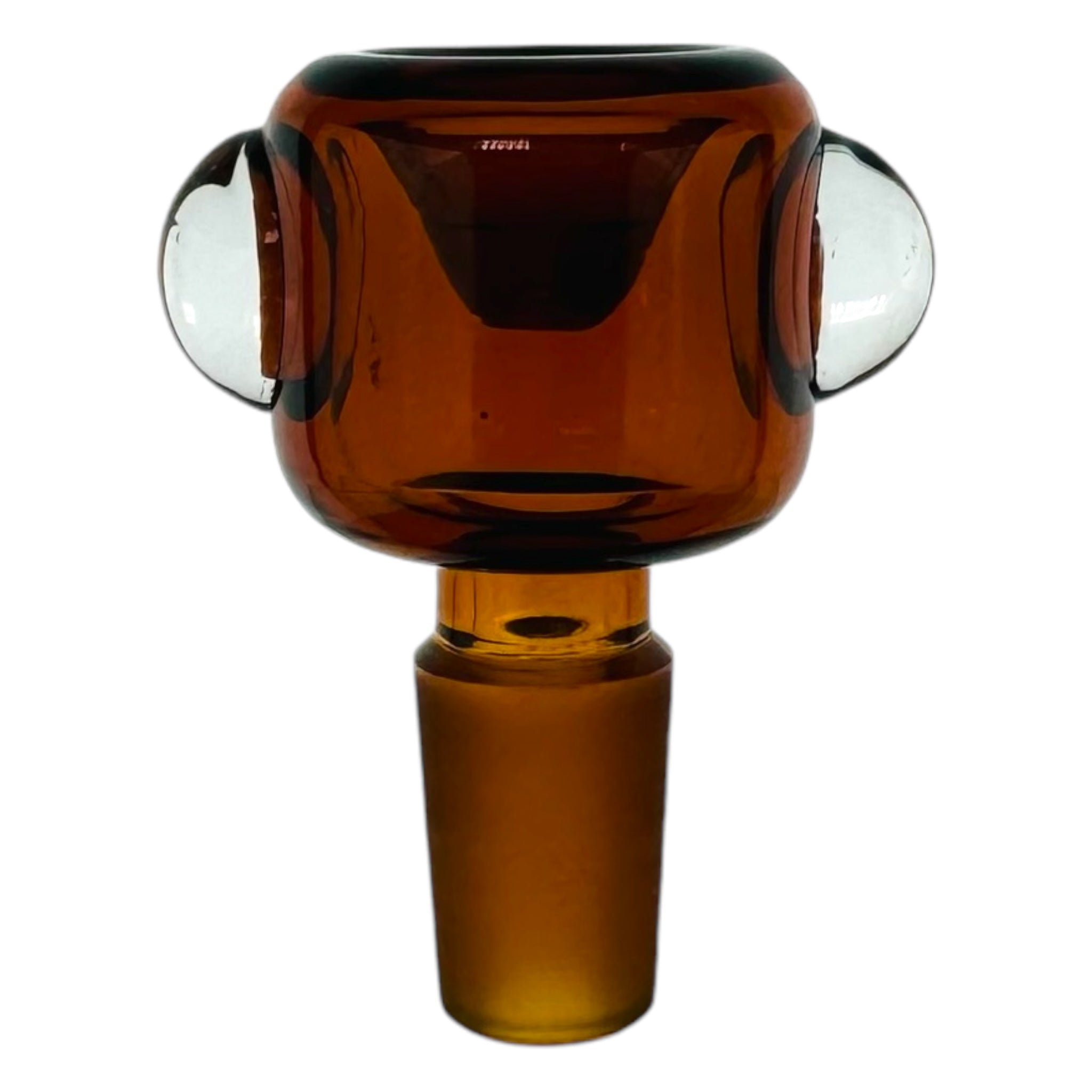 14mm Flower Bowl - Tall Straight Wall Bubble Bong Bowl Piece - Amber Brown