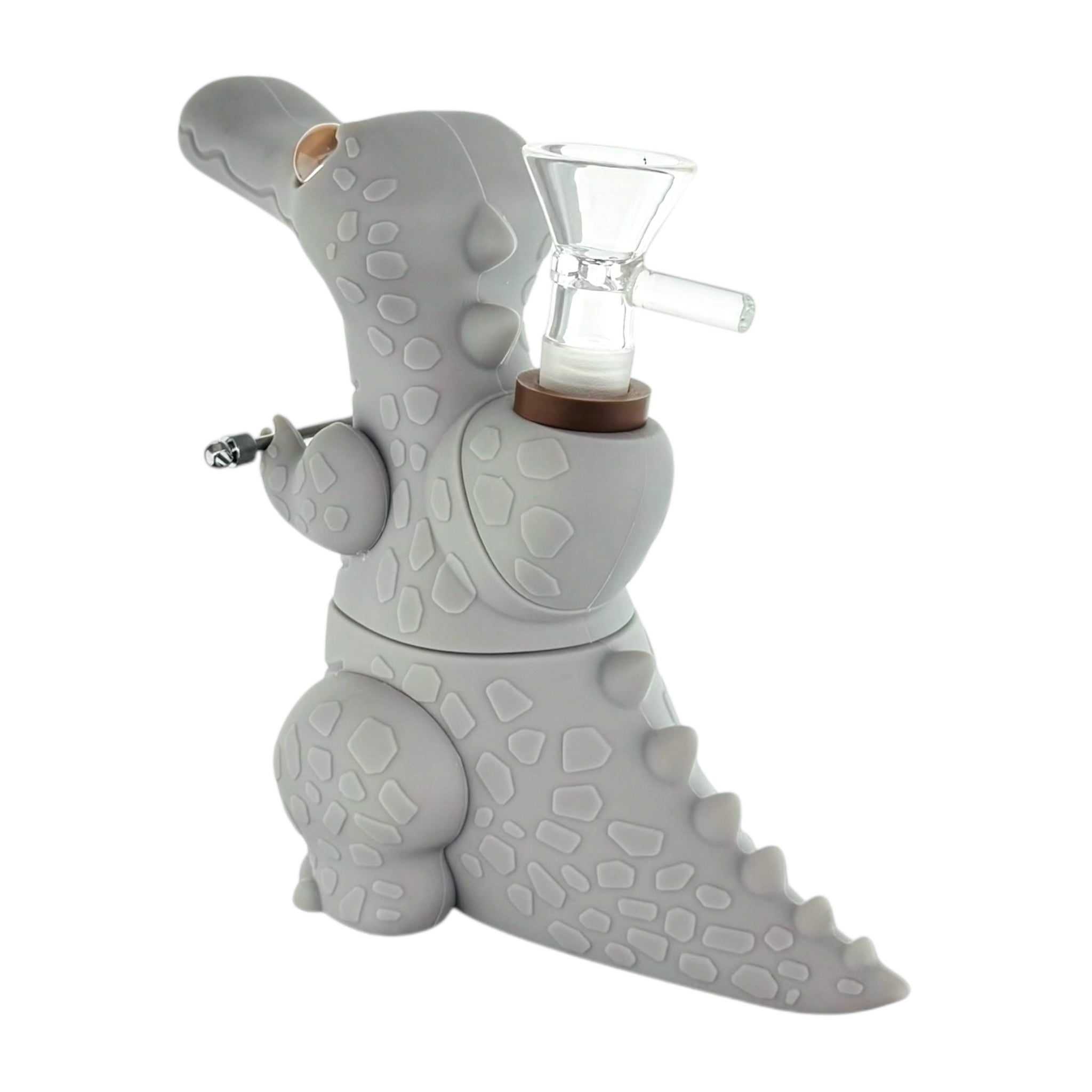 Dinosaur Silicone Rubber Bong Gray