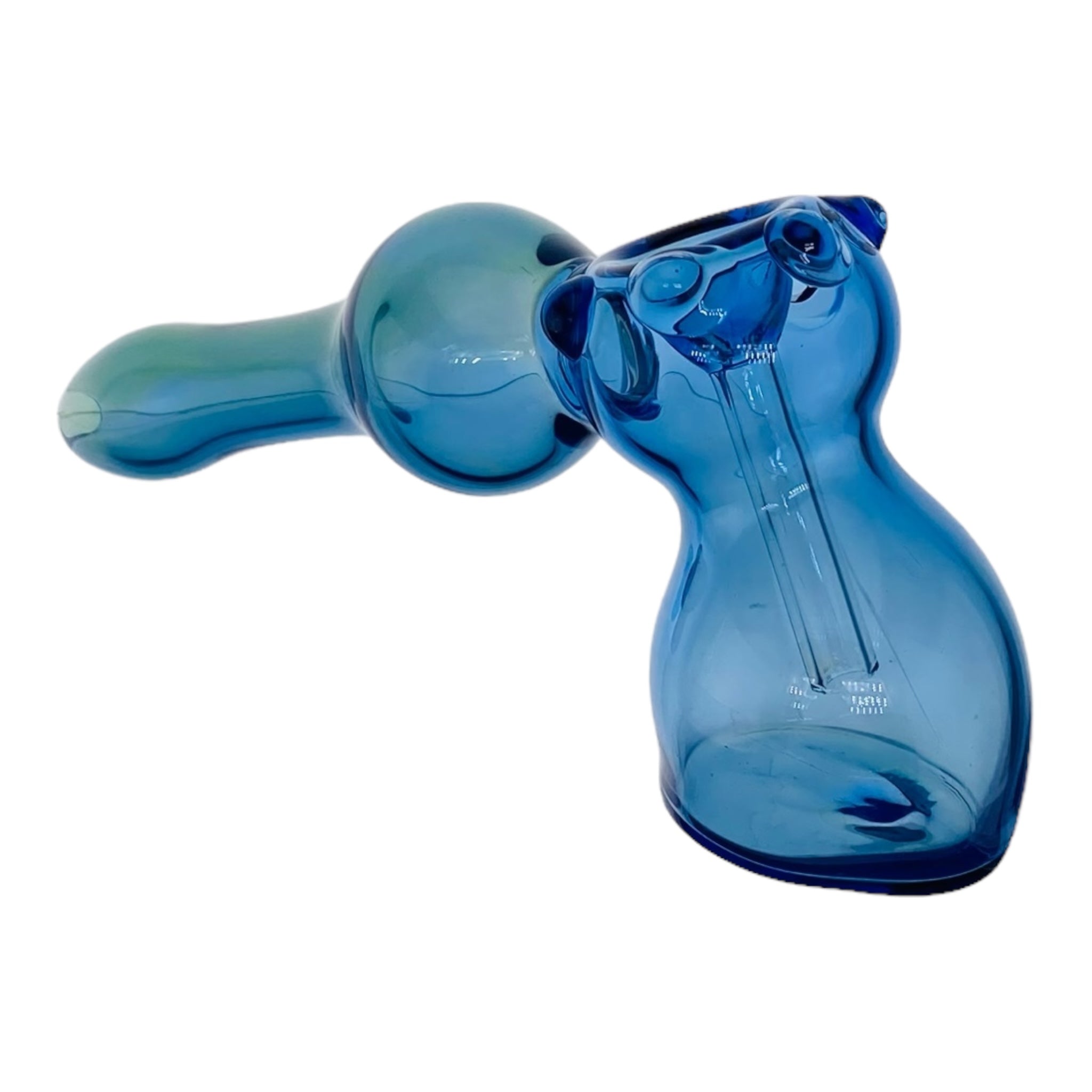 Cobalt Blue Laydown Glass Bubbler Water Pipe for weed for sale