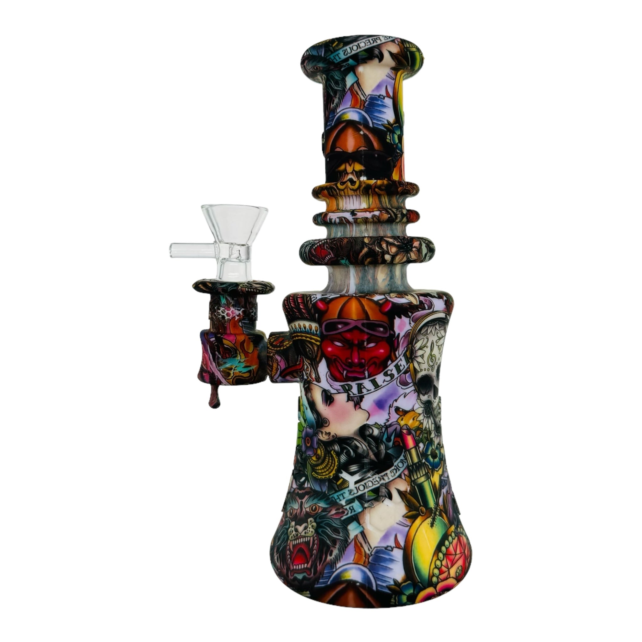 anime Tattoo Collage Silicone Rubber Bong for sale online free shipping