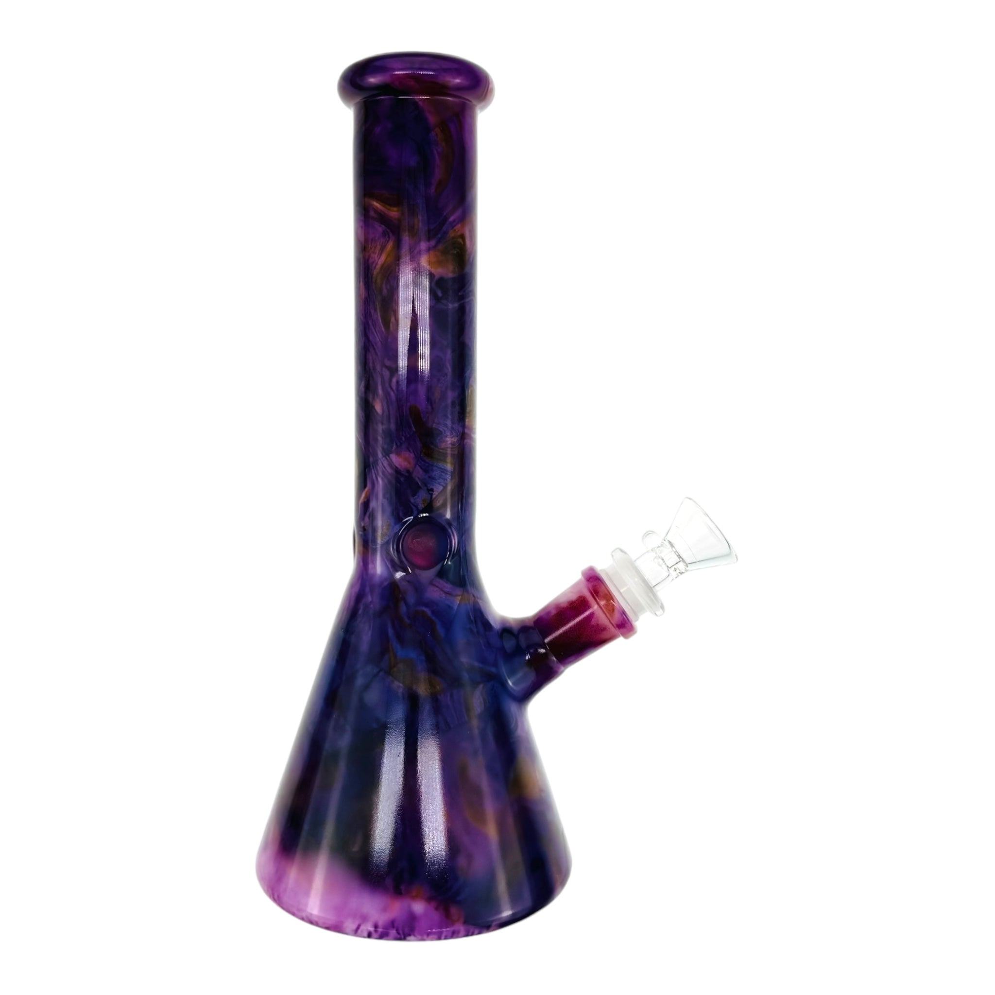 Purple Mystic Marble Beaker Base Glass Bong 10 Inch