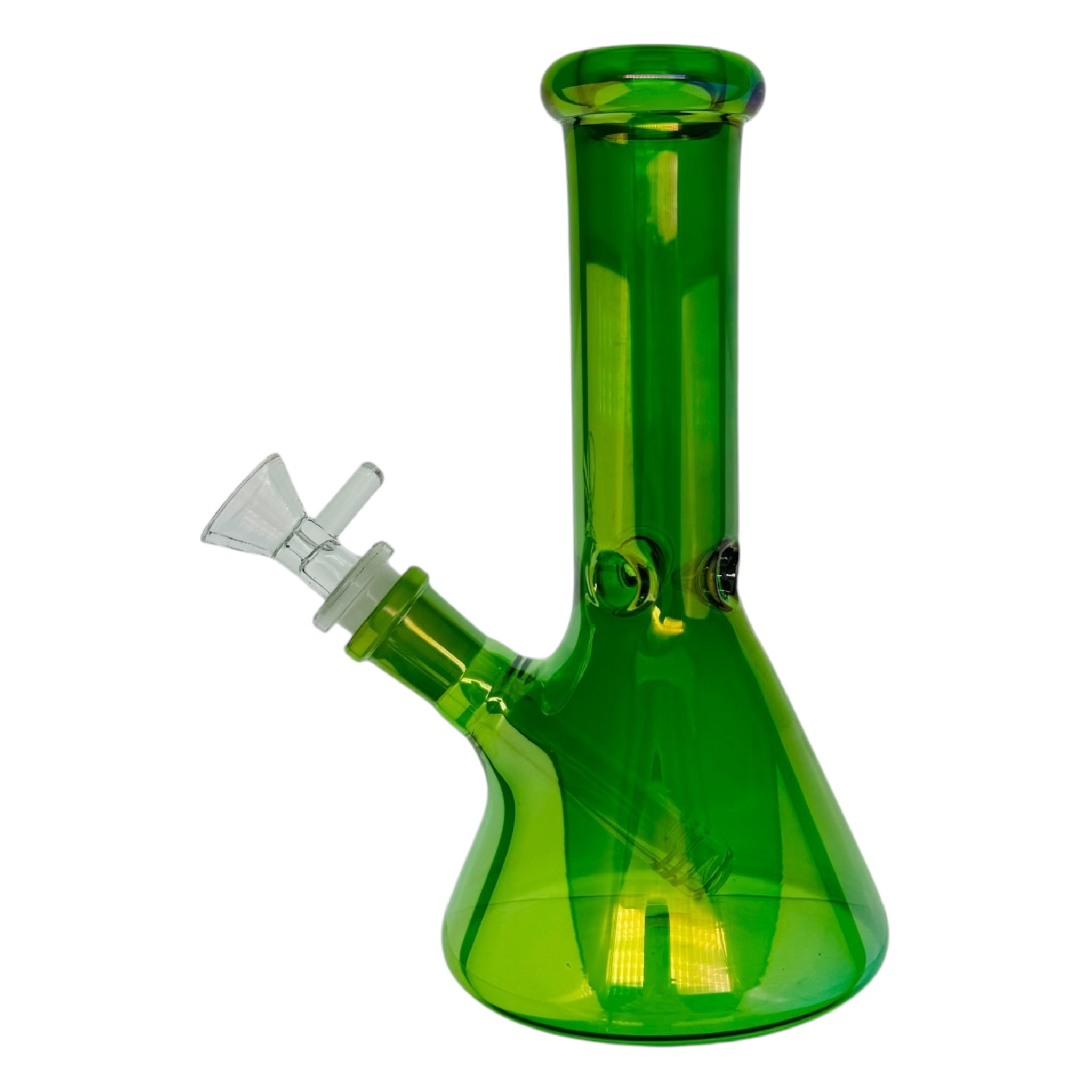 8 Inch Green Metallic Beaker Bong