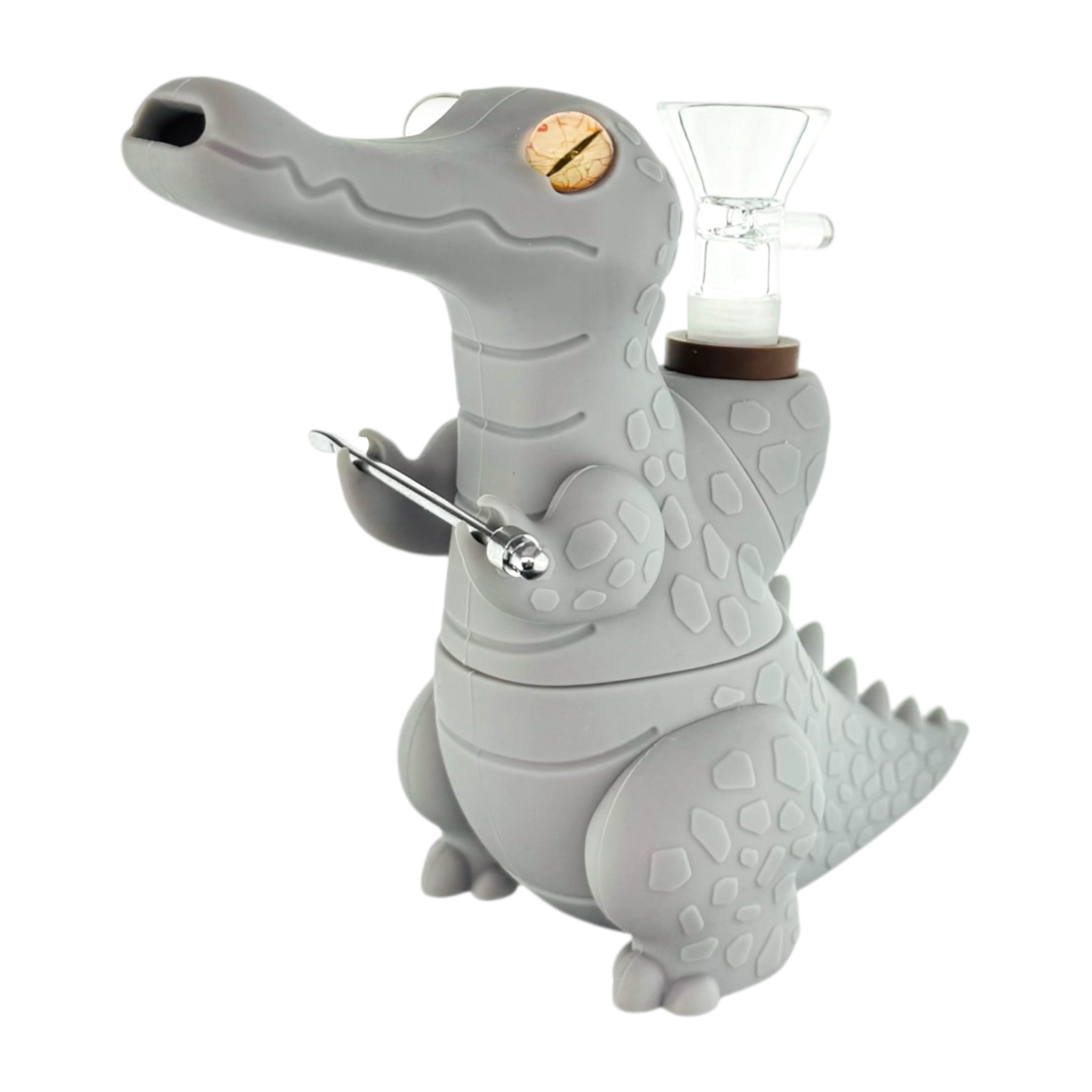 Dinosaur Silicone Rubber Bong Gray