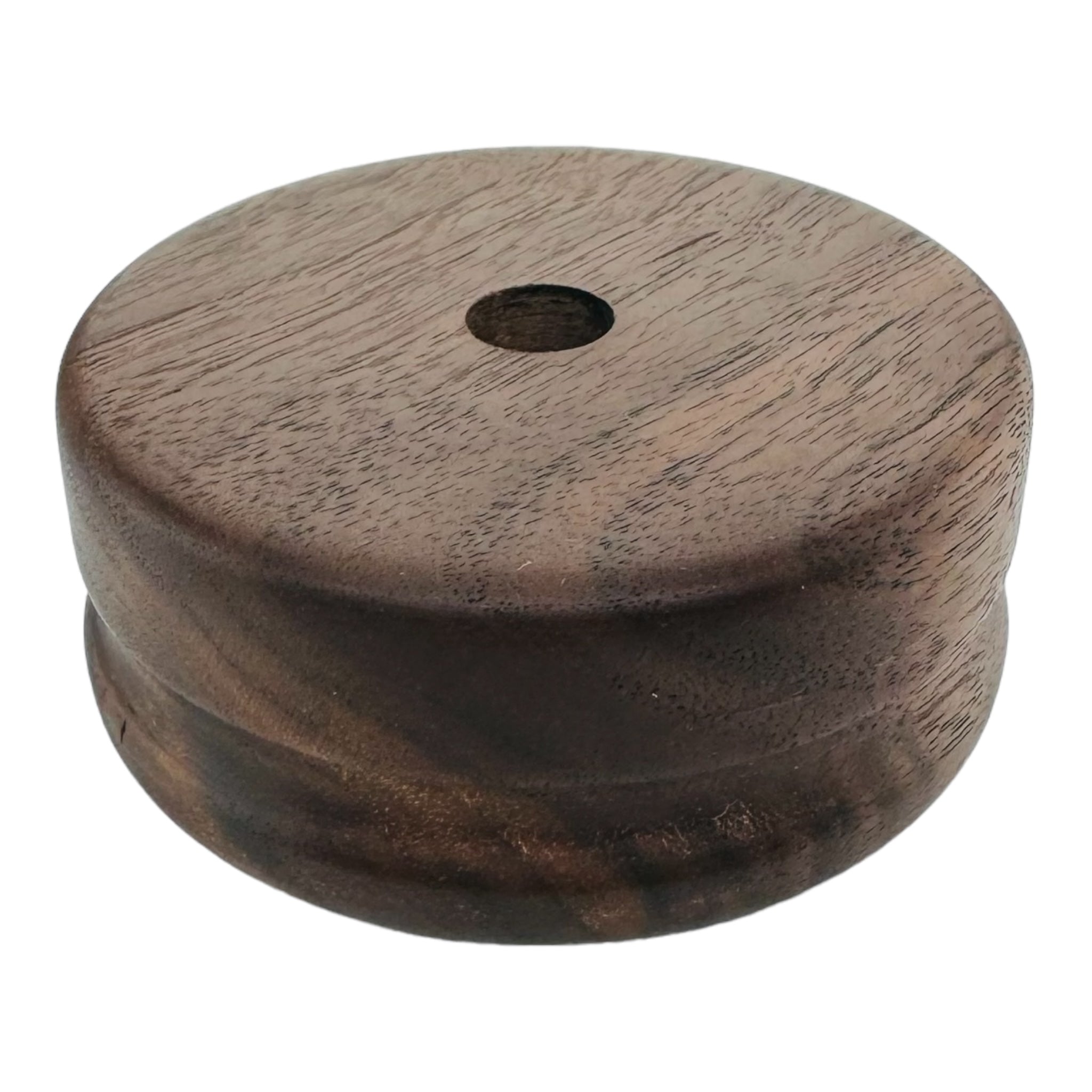 Single Hole Wood Display Stand Holder For 14mm Bong Bowl Pieces Or Quartz Bangers - Black Walnut