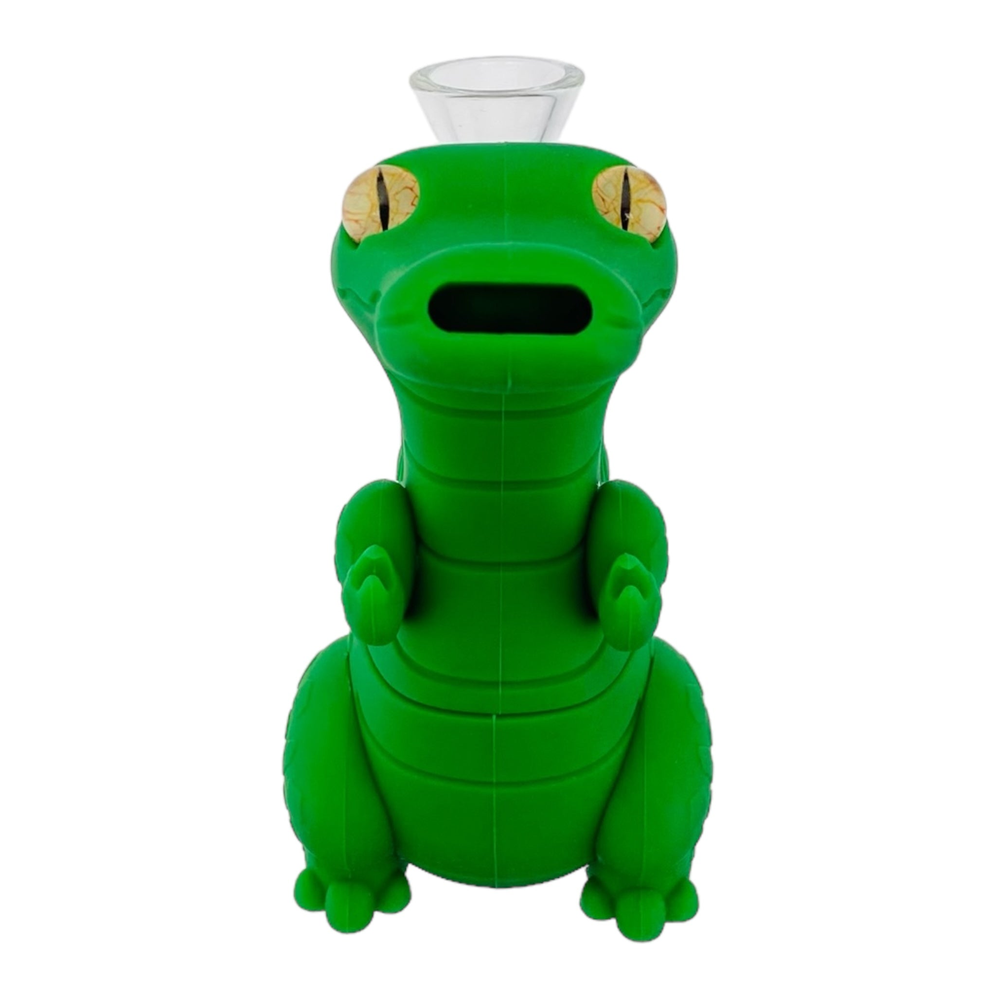 Dinosaur Silicone Rubber Bong Green