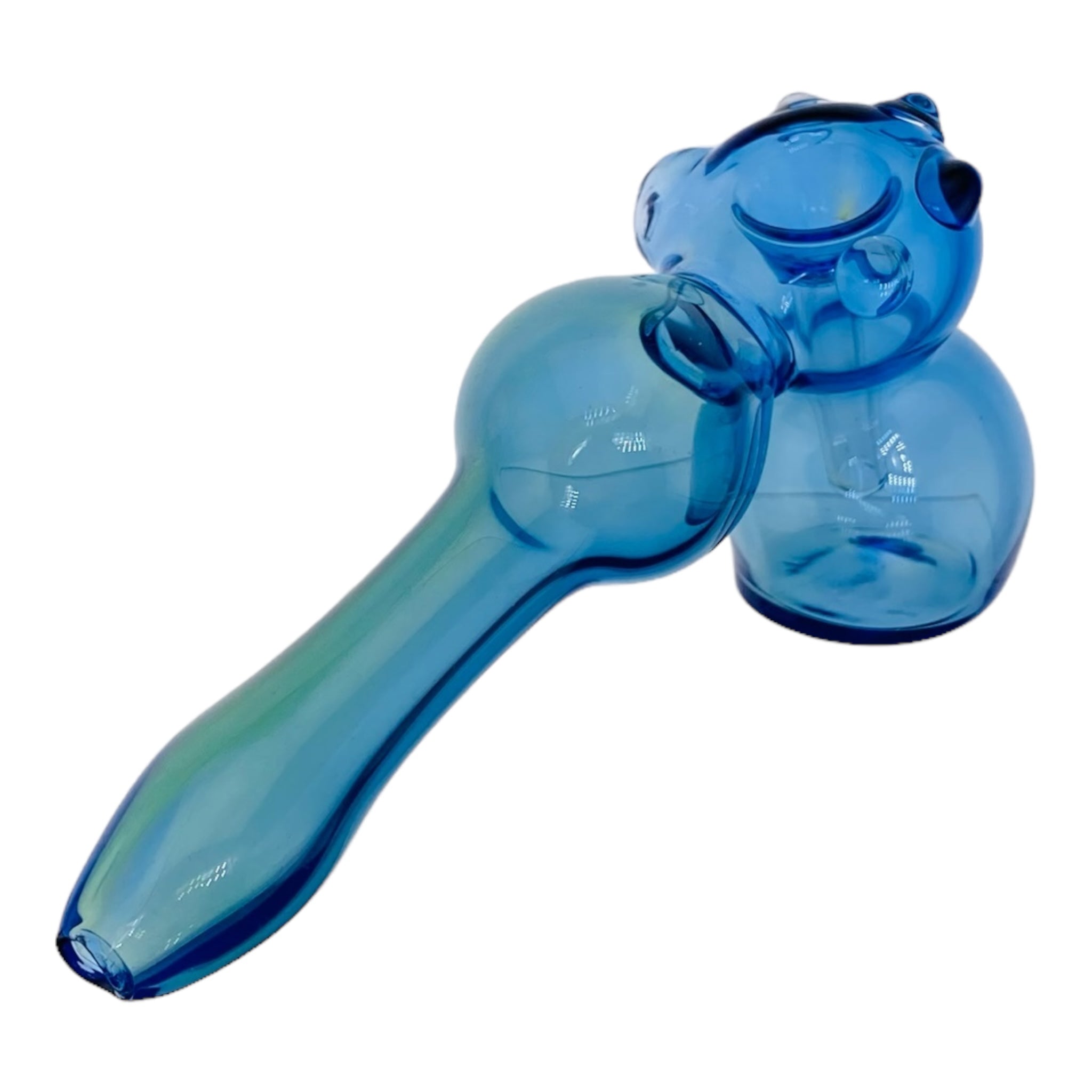 Cobalt Blue Laydown Glass Bubbler Water Pipe for weed for sale
