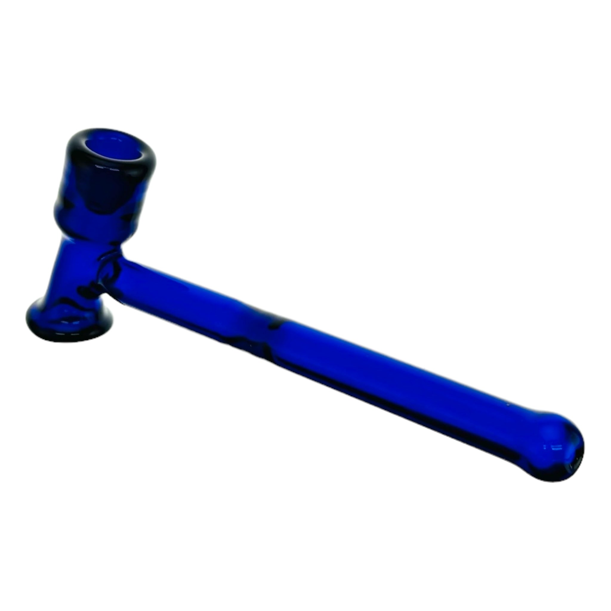 Blue Glass Hammer Hand Pipe With No Carb