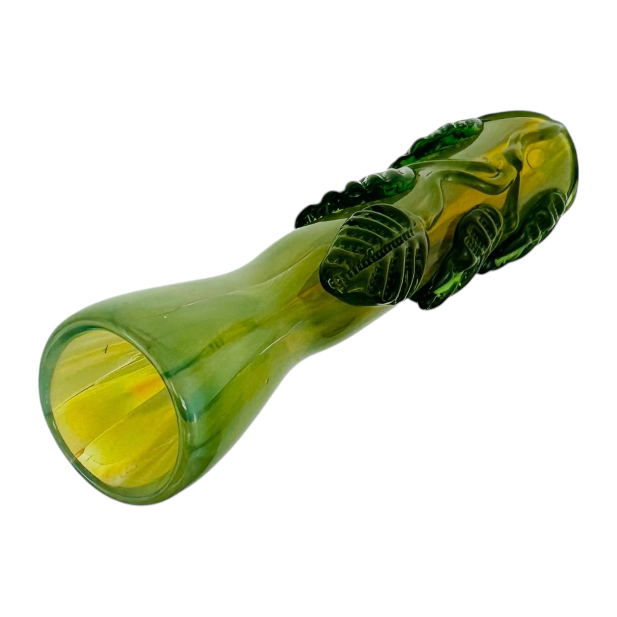 Glass Chillum Pipe - Green Ivy One Hitter