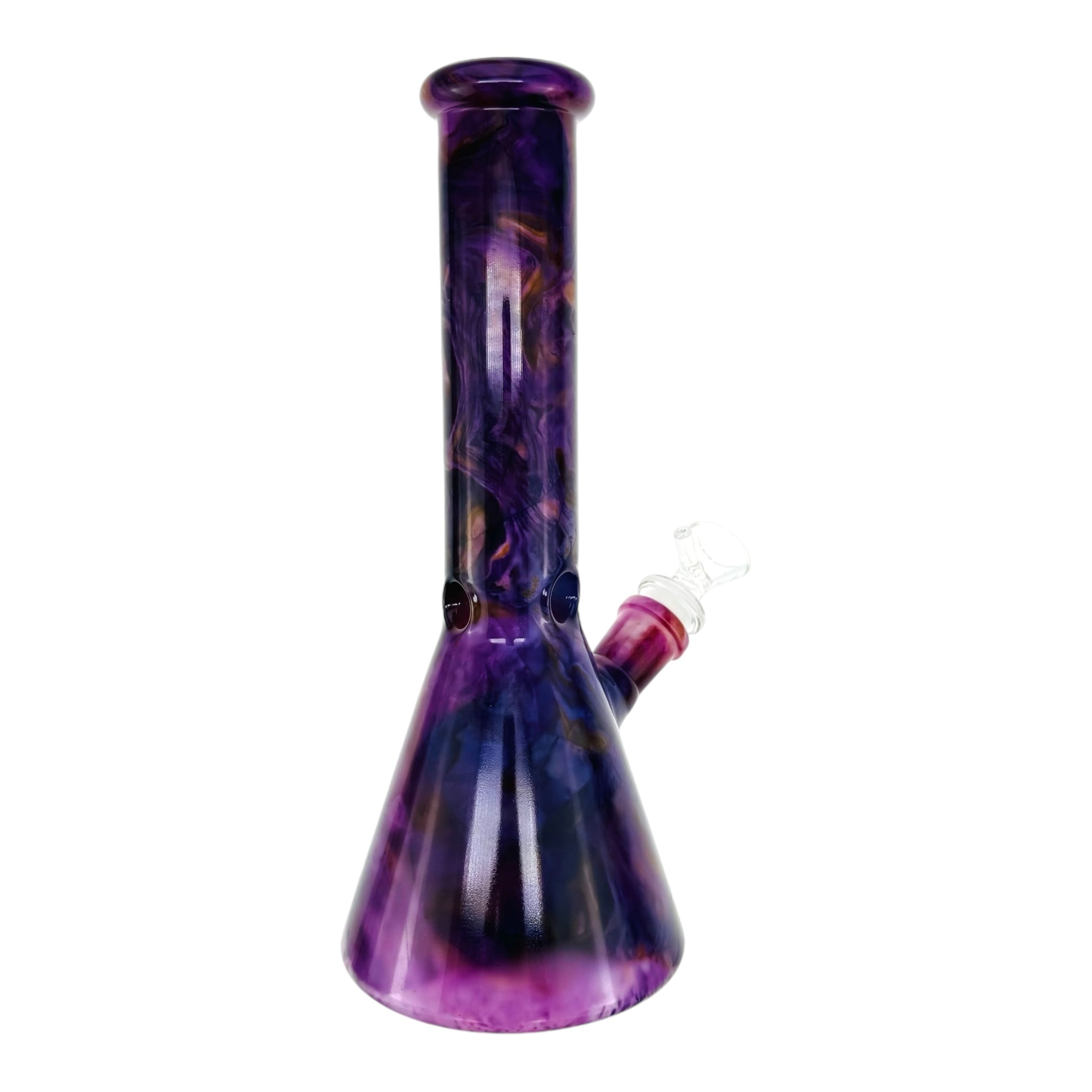 Purple Mystic Marble Beaker Base Glass Bong 10 Inch