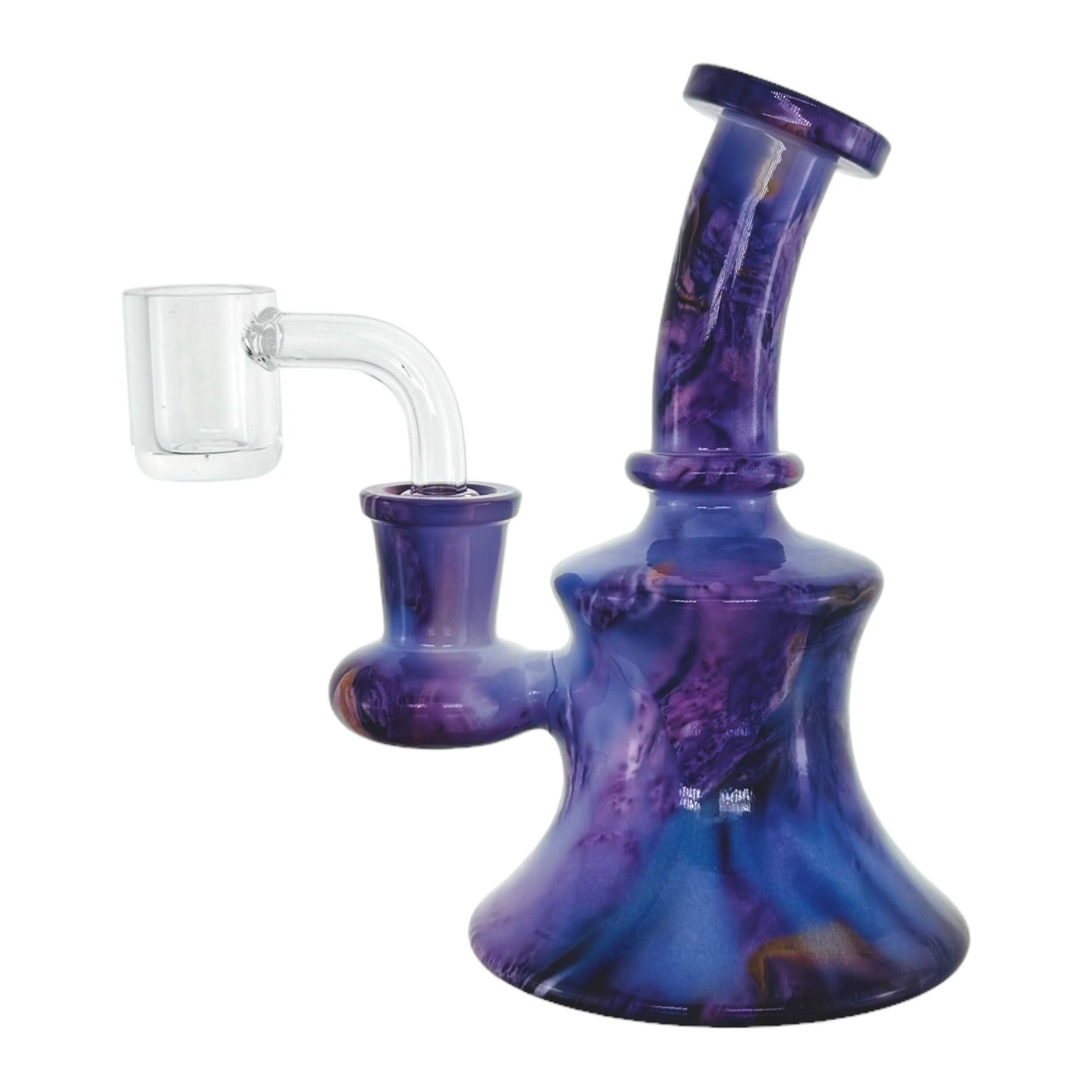 Mini Purple Galaxy Dab Rig With 14mm Banger Hanger