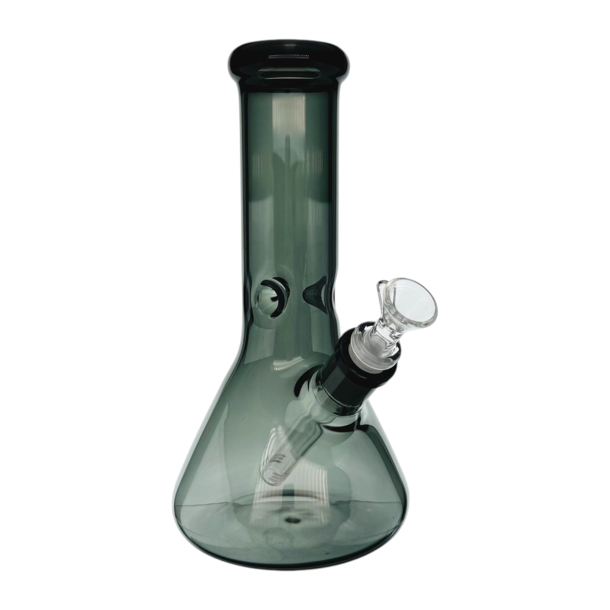 Black Glass Beaker Bong With Wide Neck 10 Inch