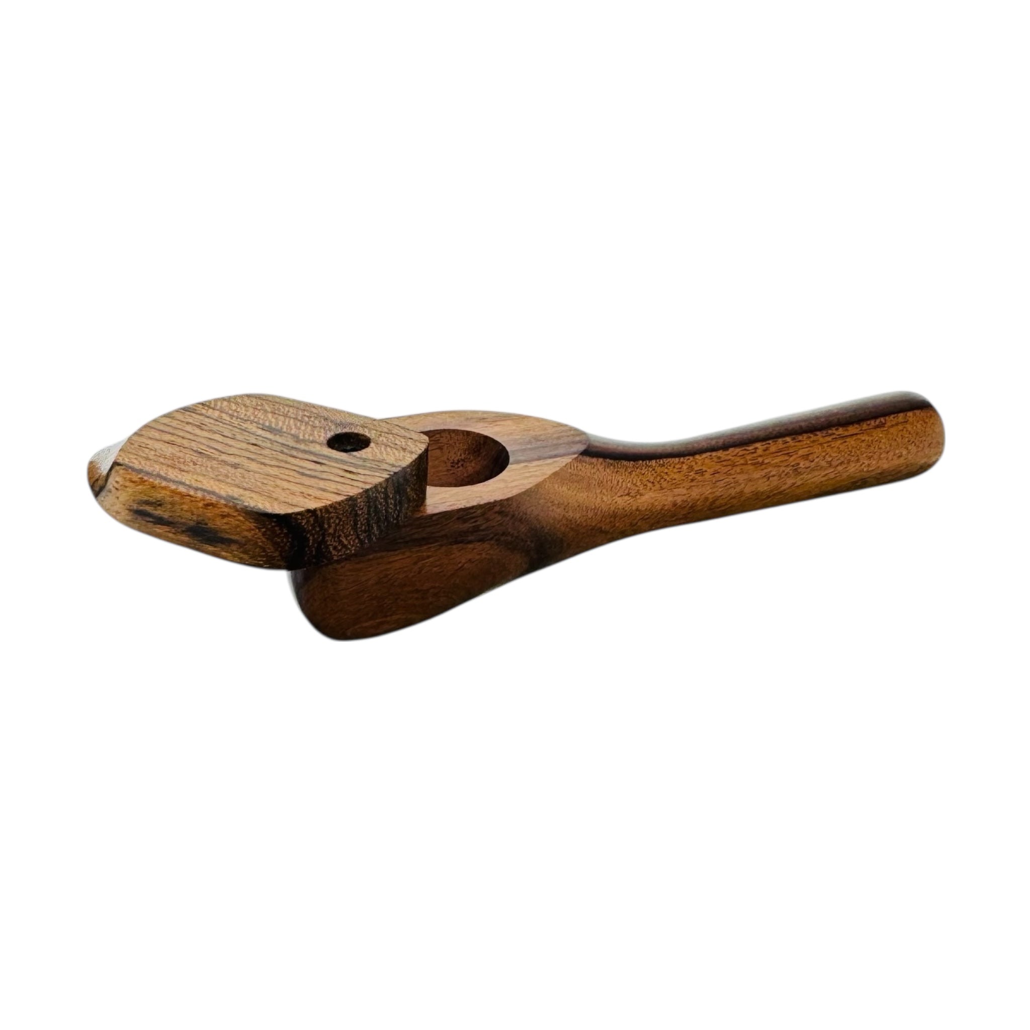 Wood Hand Pipe - 4.75" Hand Pipe With Swiveling Lid Cap