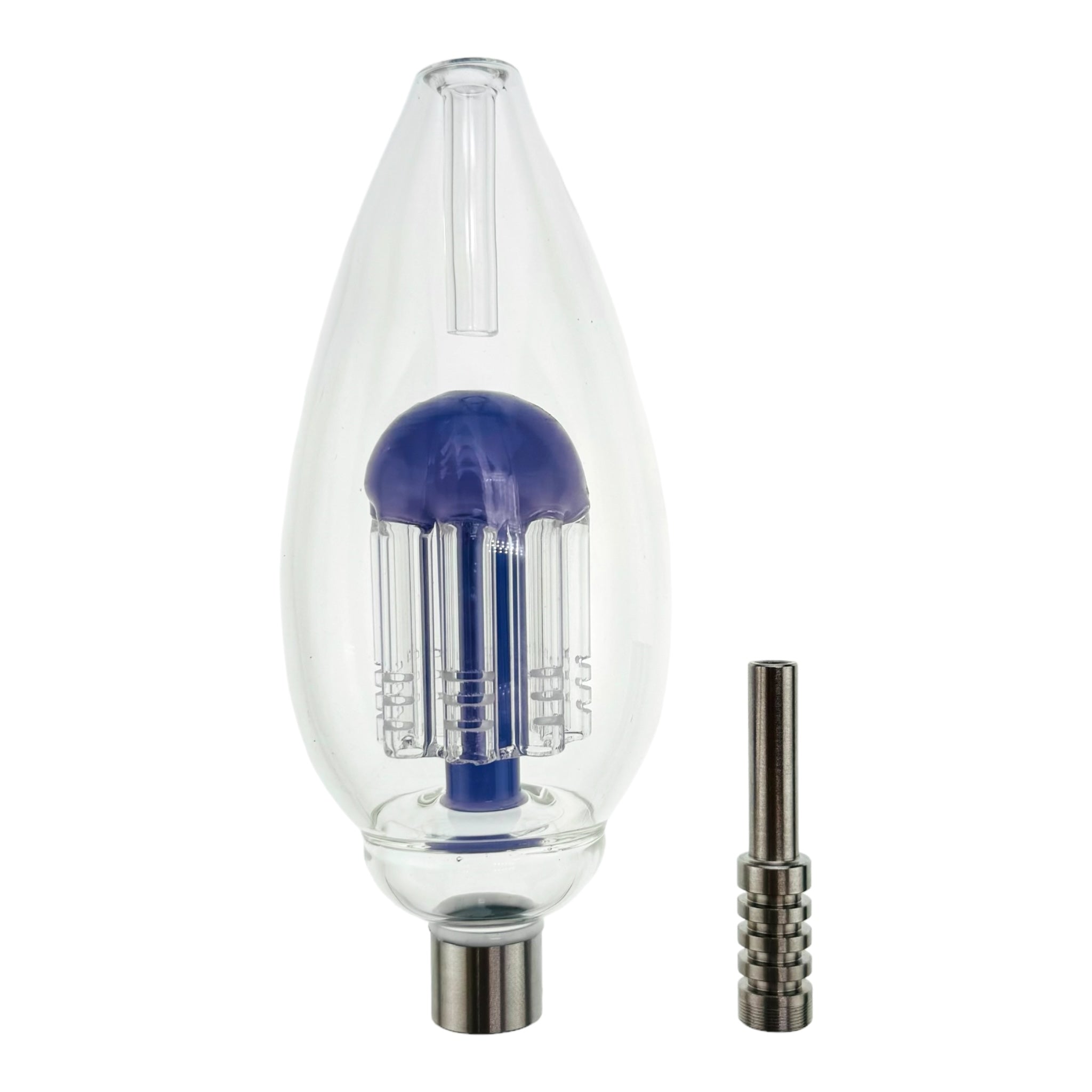 Purple Egg Nectar Collector With Tree Perc And Threaded Metal Tip