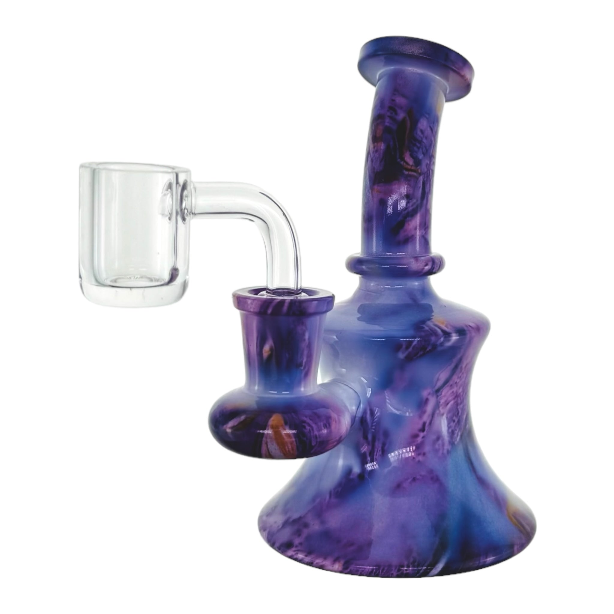 Mini Purple Galaxy Dab Rig With 14mm Banger Hanger