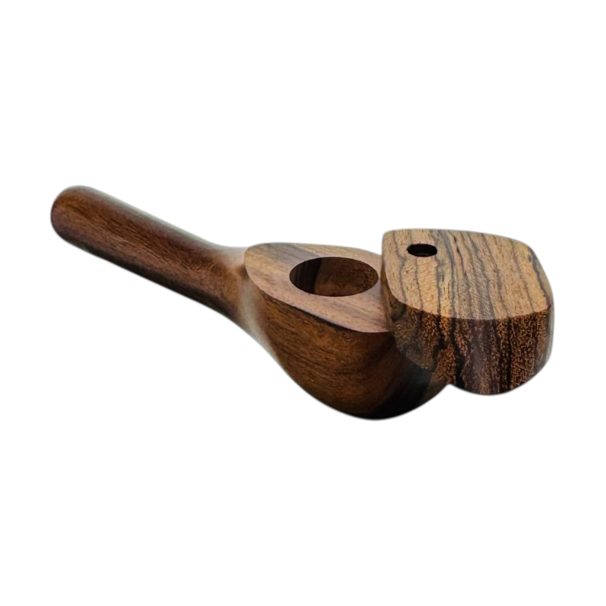 Wood Hand Pipe - 4.75" Hand Pipe With Swiveling Lid Cap