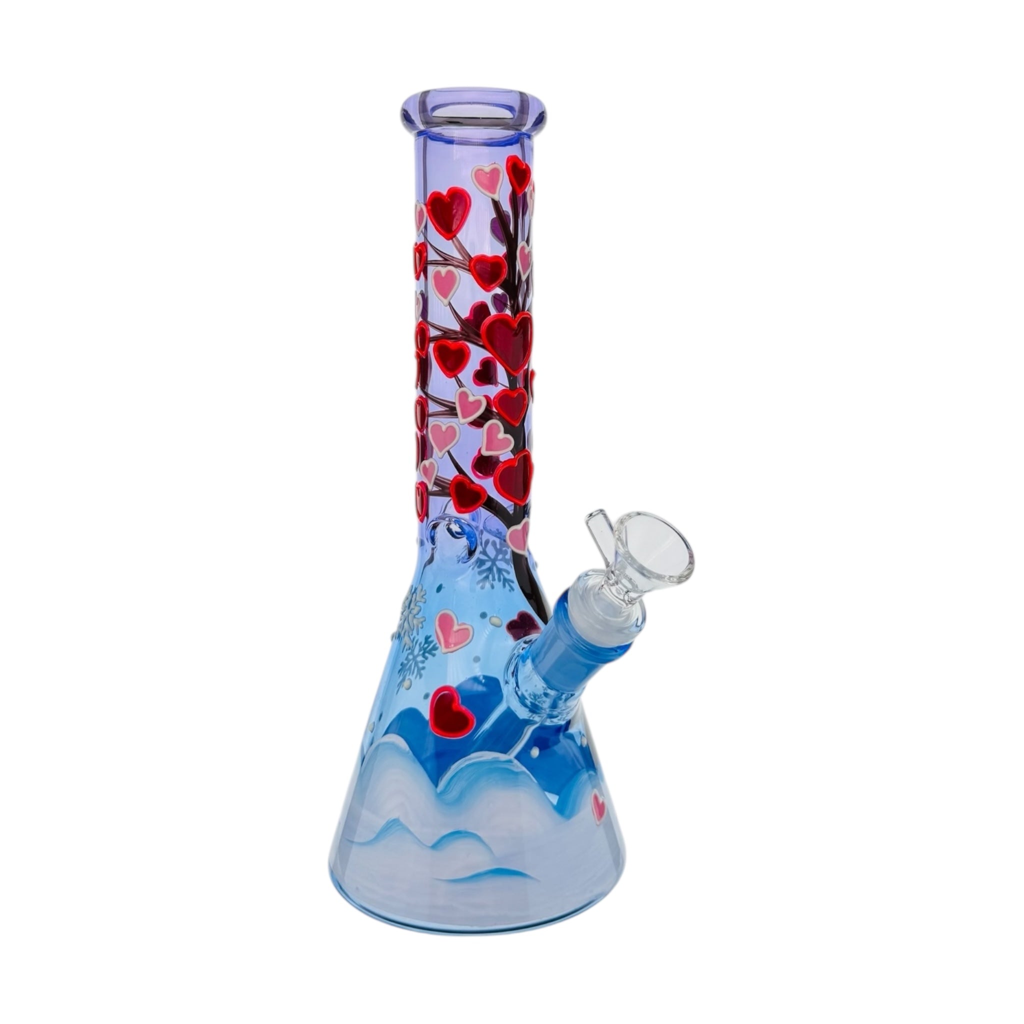 Winter Loving Tree With 3D Hearts Water Pipe Bong 10 Inches Tall