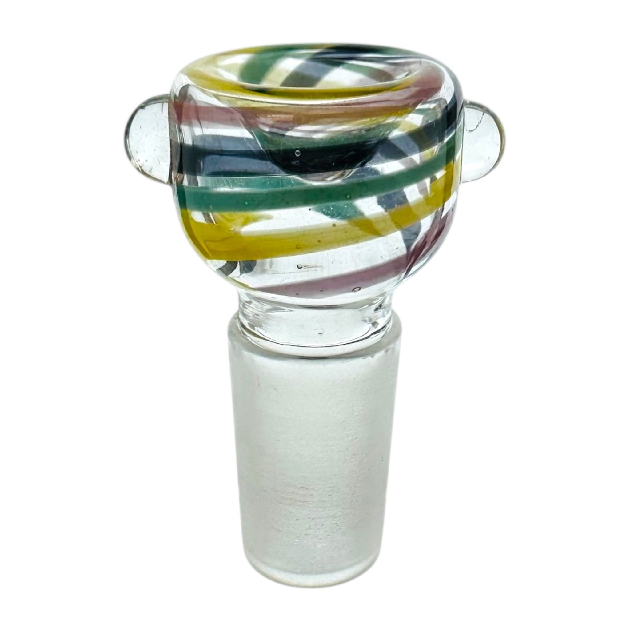 18mm Flower Bowl - Rasta Color Twist Bubble Water Pipe Bowl Piece