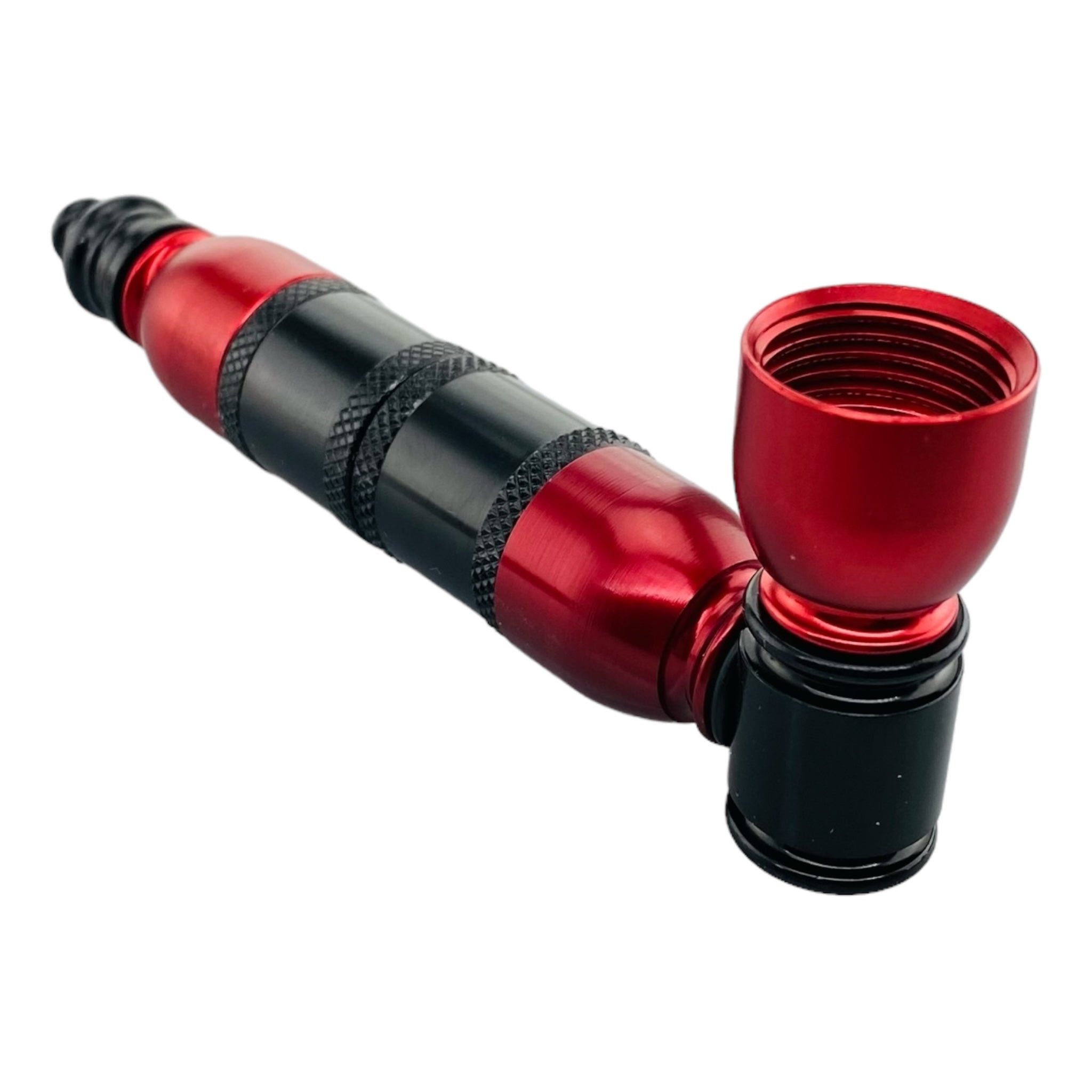 Metal Hand Pipes For Weed Red And Black Extra Large Multiple Chamber Hand Pipe For Sale
