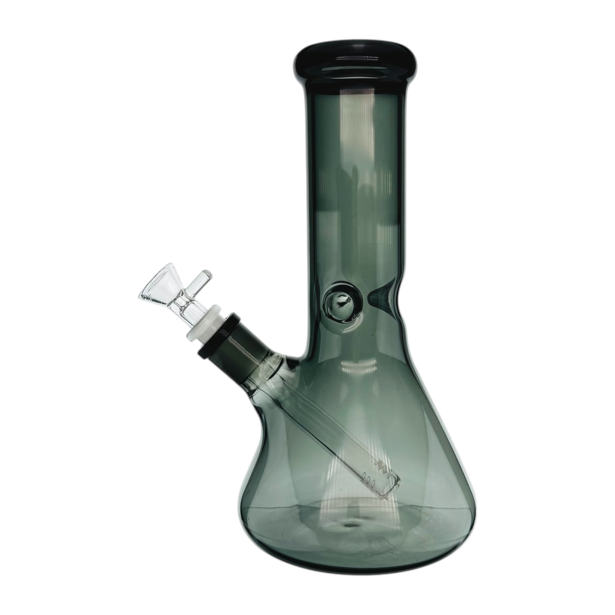 Black Glass Beaker Bong With Wide Neck 10 Inch