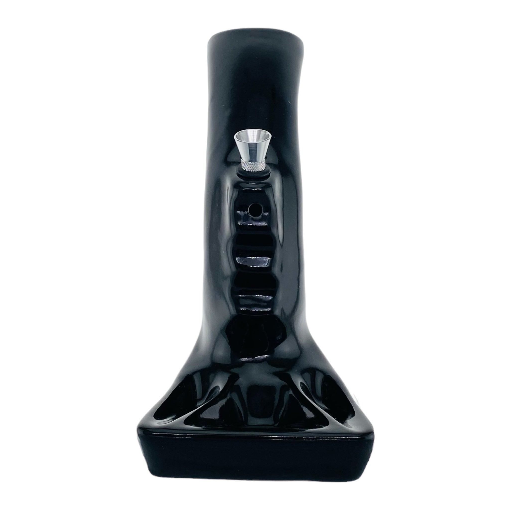 Ceramic Bong With Bent Mouthpiece Black
