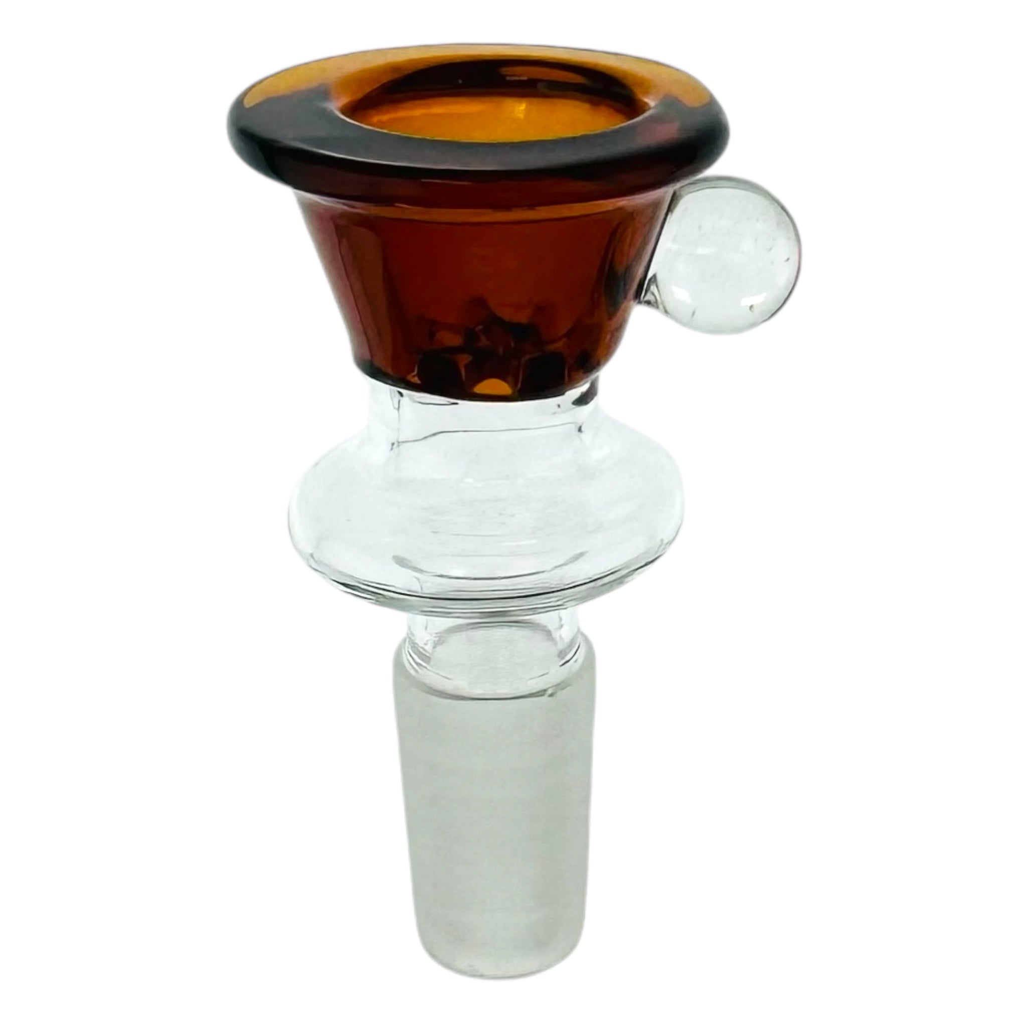 Large Martini Funnel Bong Bowl Piece With Built In Screen - Amber Brown