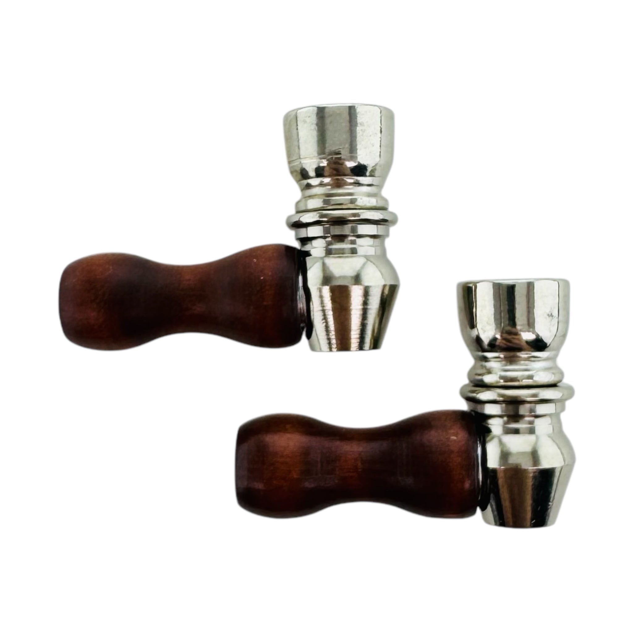 Metal Smoking Pipes Mini One Hitter Hand Pipe With Wood Mouthpiece