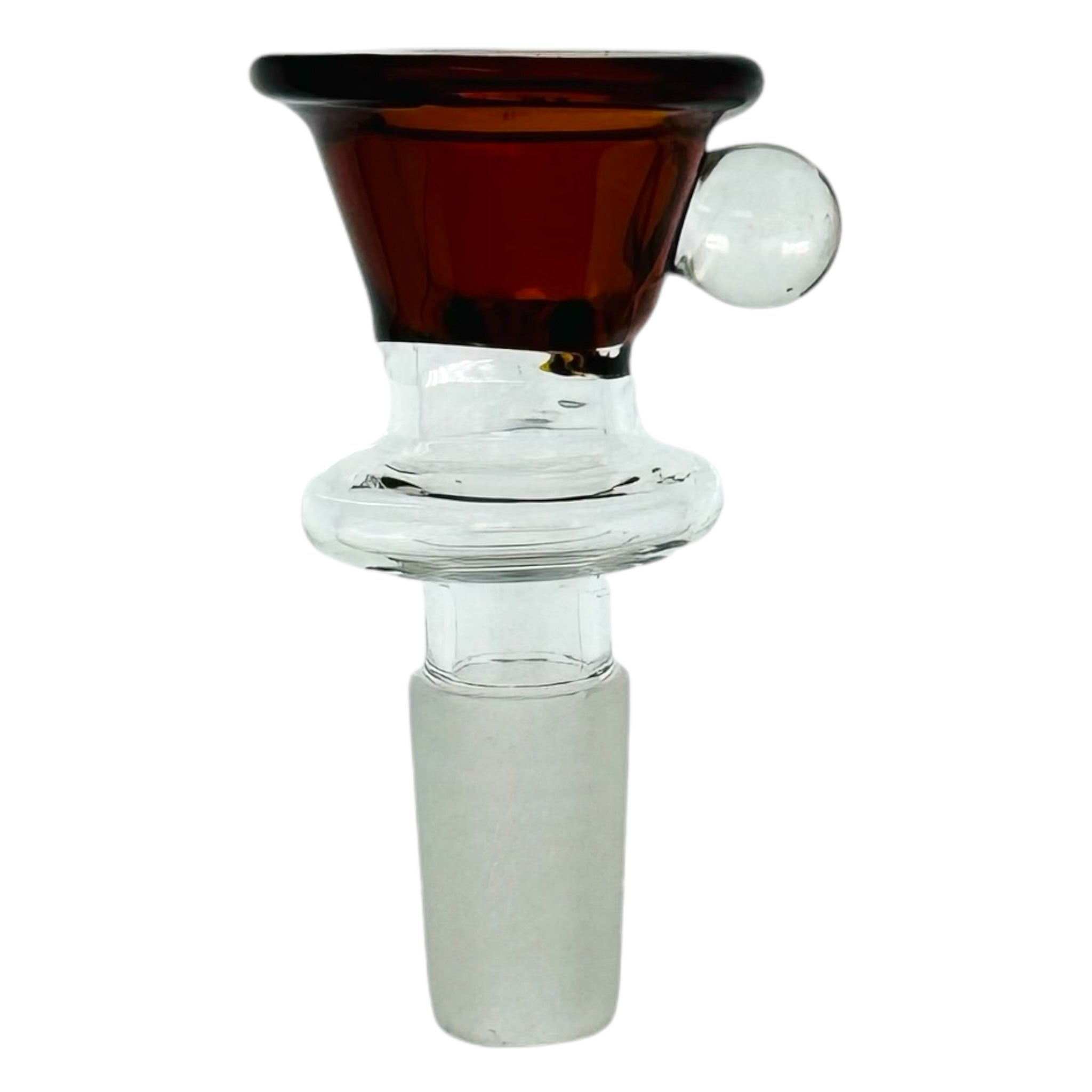 Large Martini Funnel Bong Bowl Piece With Built In Screen - Amber Brown